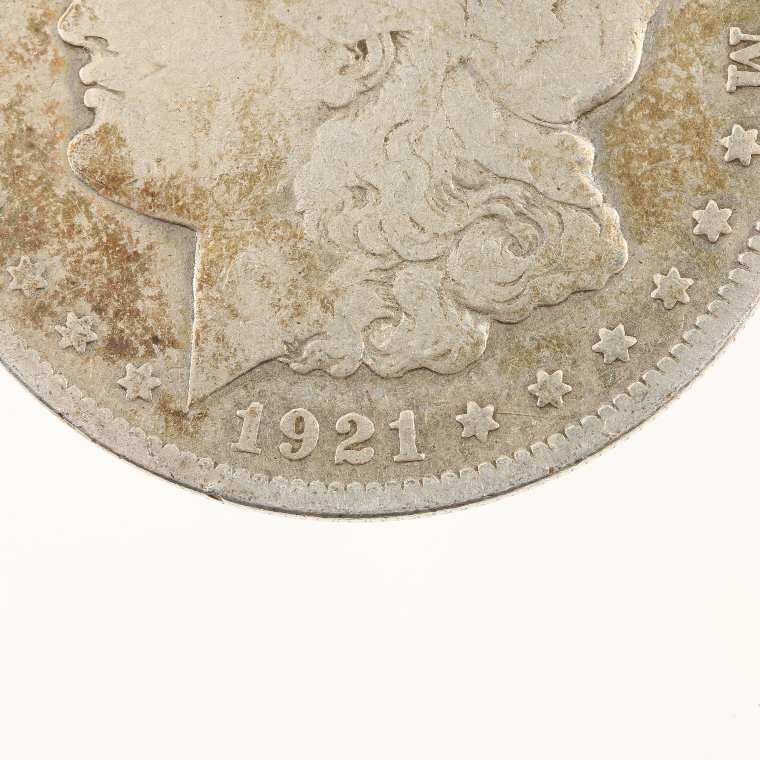 Five Morgan Silver Dollars