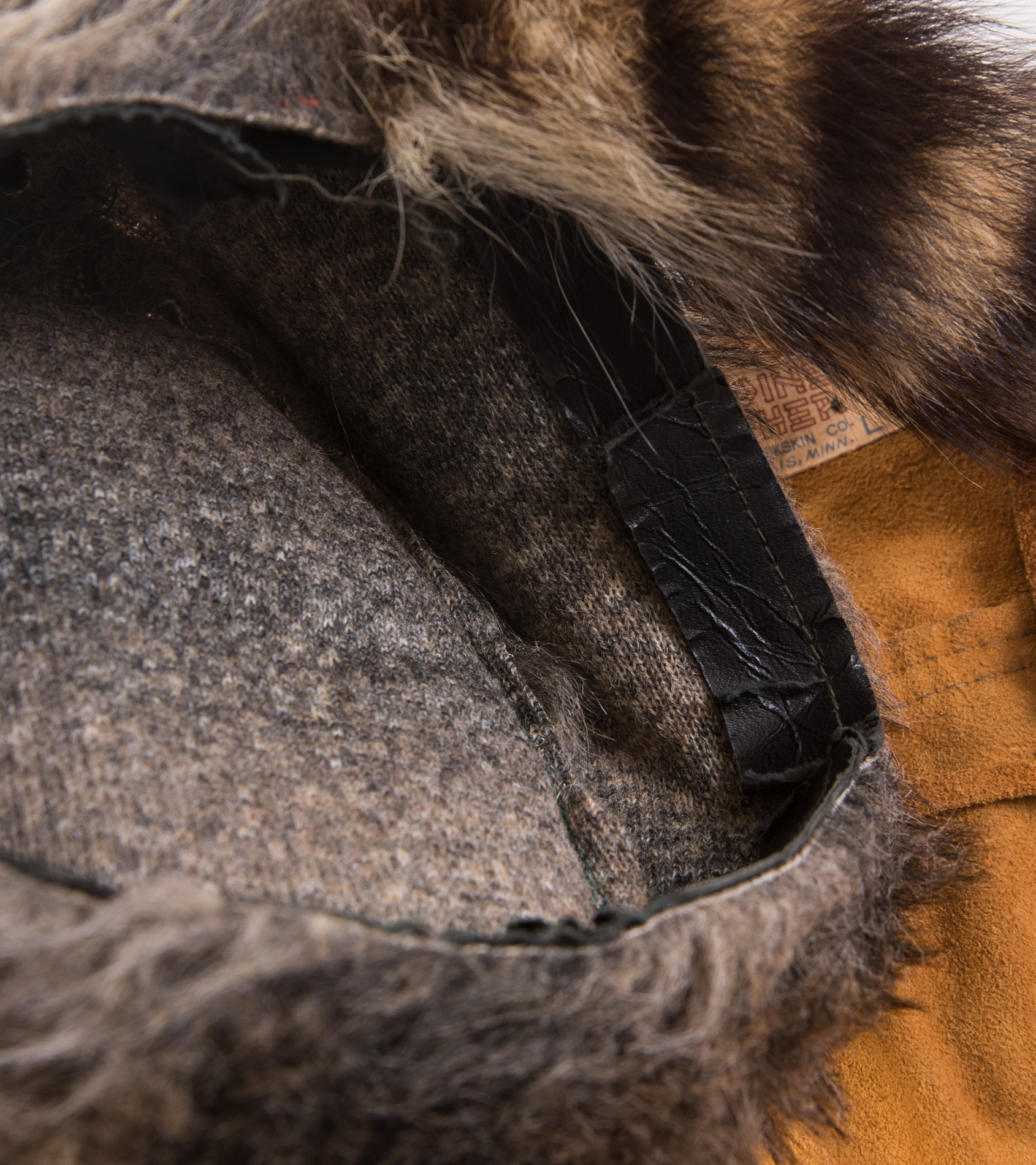 Vintage Davy Crockett Costume with Suede leather Vest and Faux Fur Hat