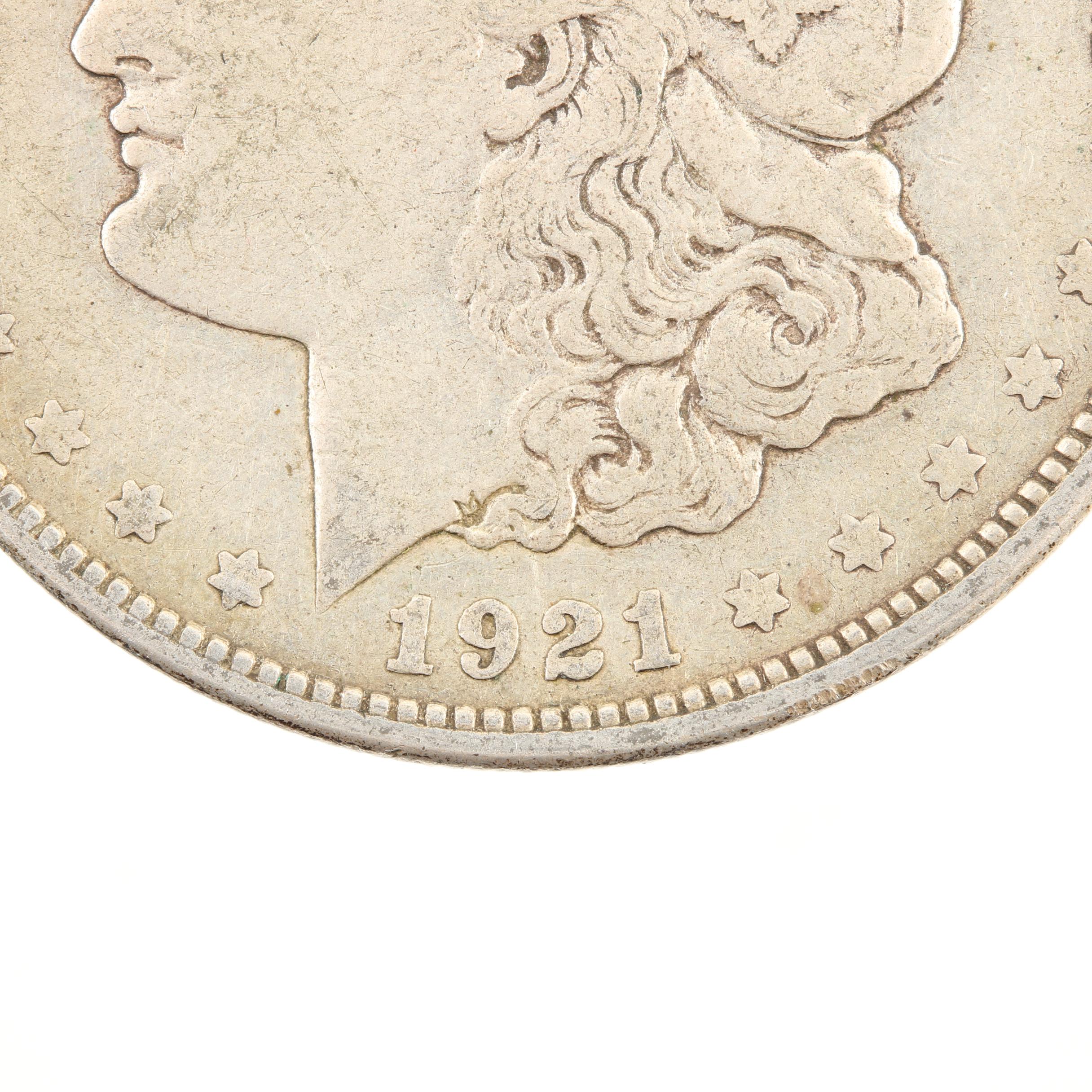 Five Morgan Silver Dollars