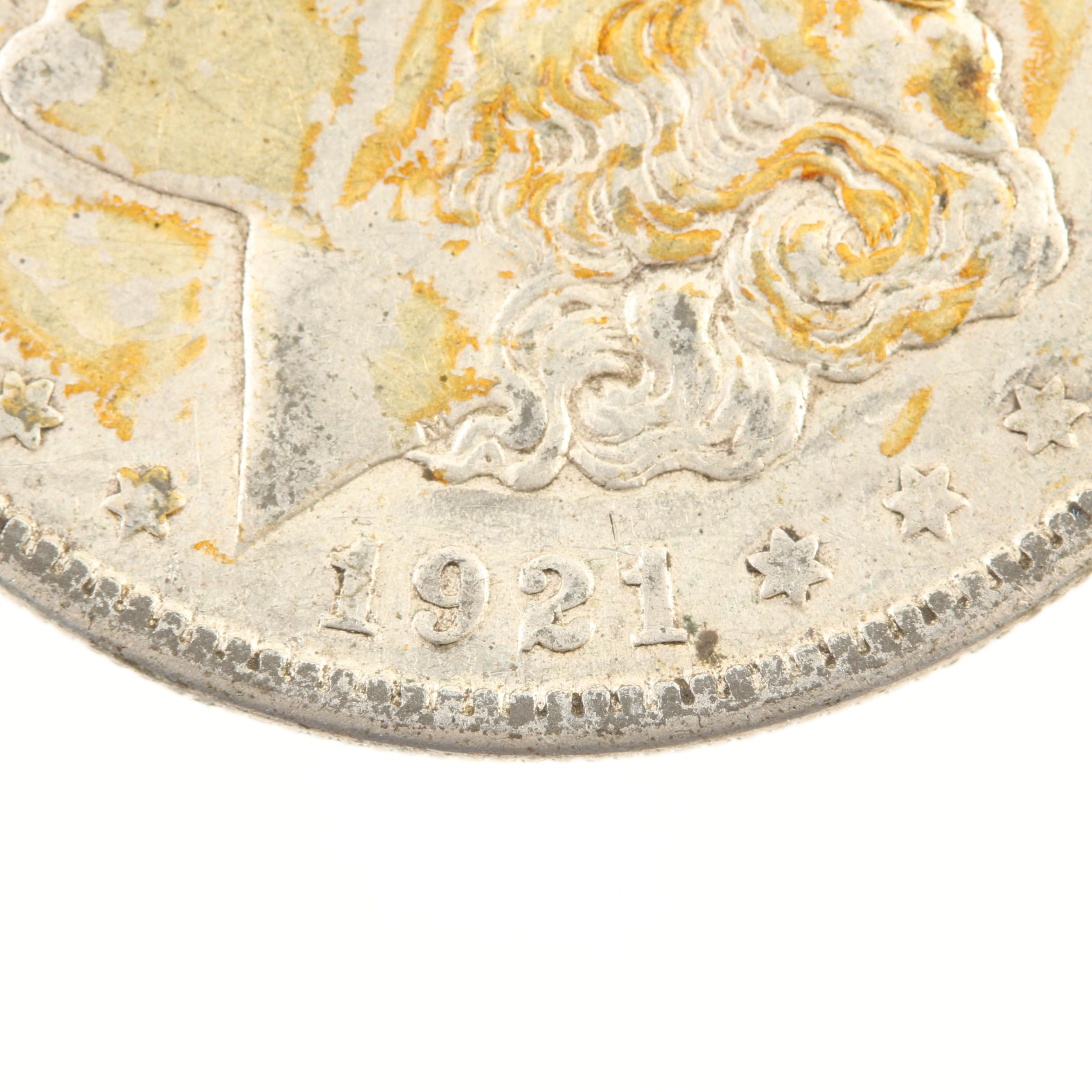 Five Morgan Silver Dollars