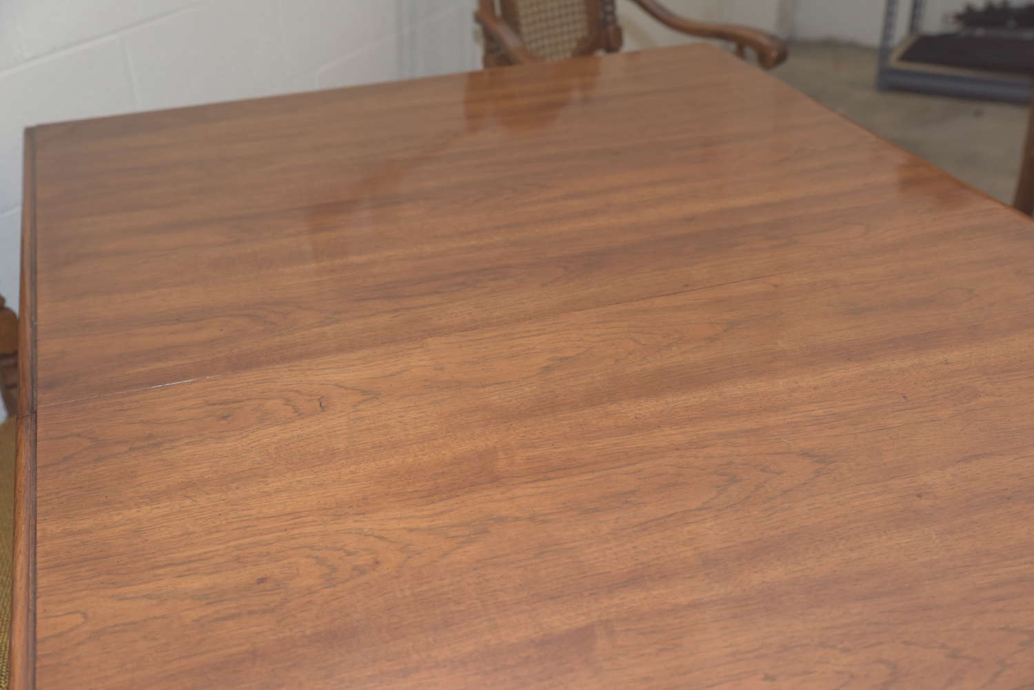 Mid-Century Oak Dining Table with Cane Back Chairs by Thomasville
