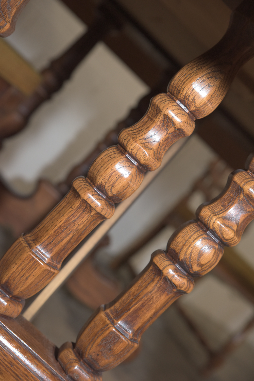 Mid-Century Oak Dining Table with Cane Back Chairs by Thomasville