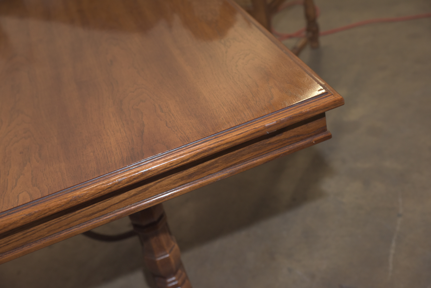 Mid-Century Oak Dining Table with Cane Back Chairs by Thomasville