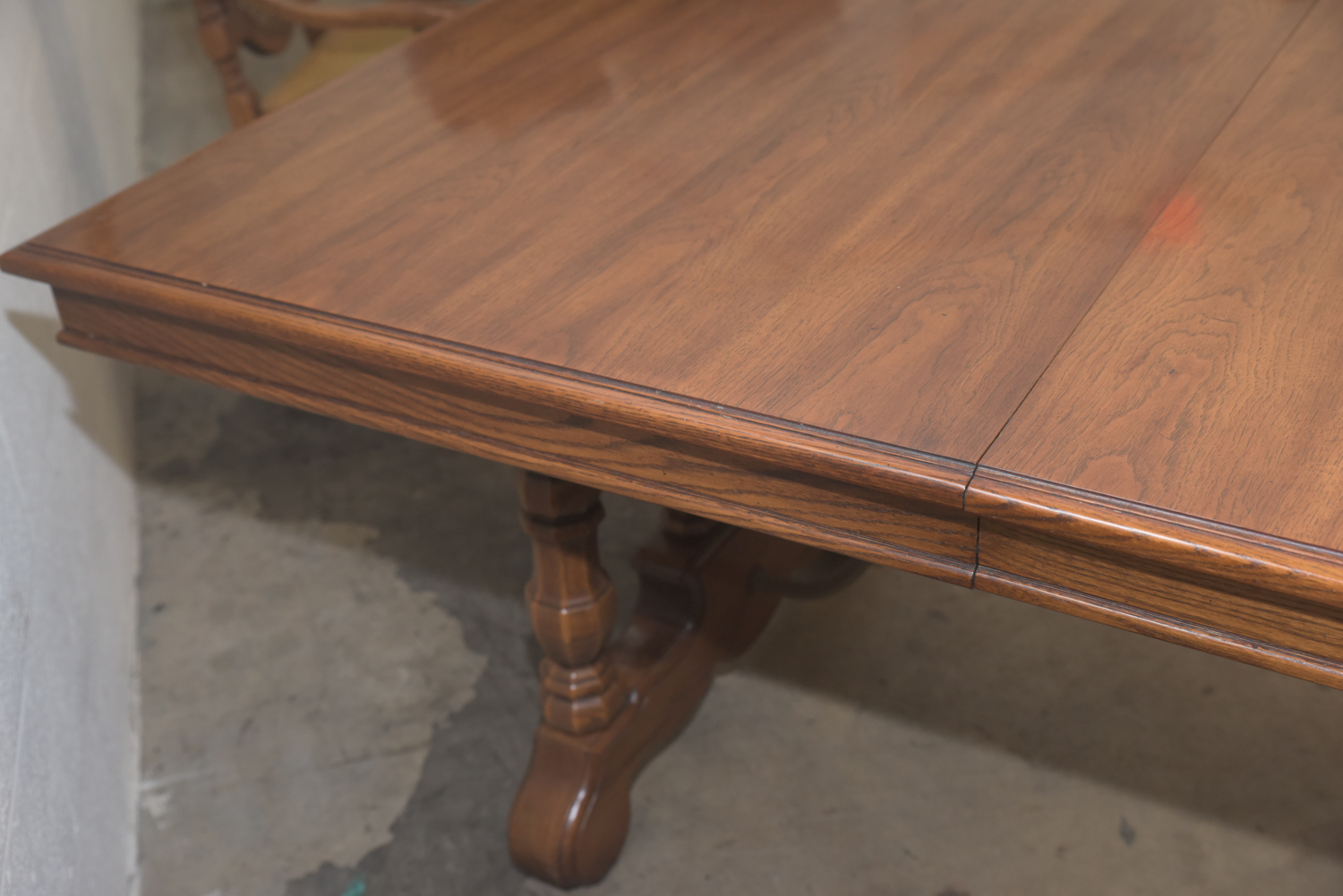 Mid-Century Oak Dining Table with Cane Back Chairs by Thomasville