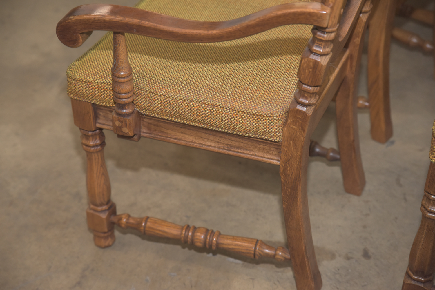 Mid-Century Oak Dining Table with Cane Back Chairs by Thomasville