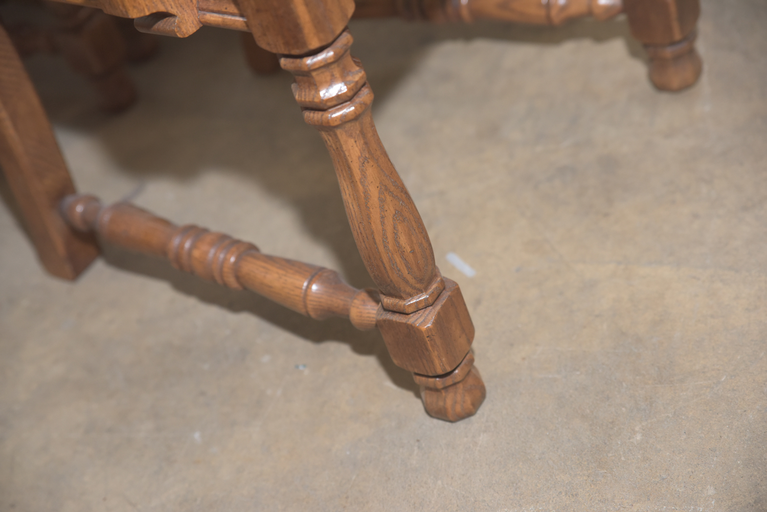 Mid-Century Oak Dining Table with Cane Back Chairs by Thomasville