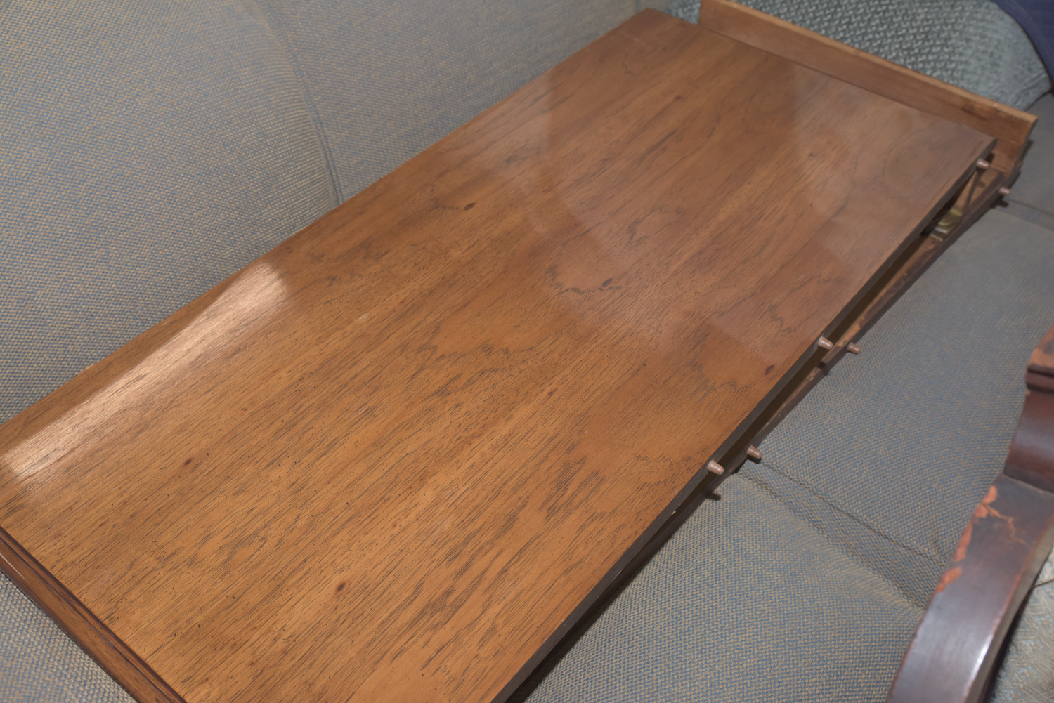 Mid-Century Oak Dining Table with Cane Back Chairs by Thomasville