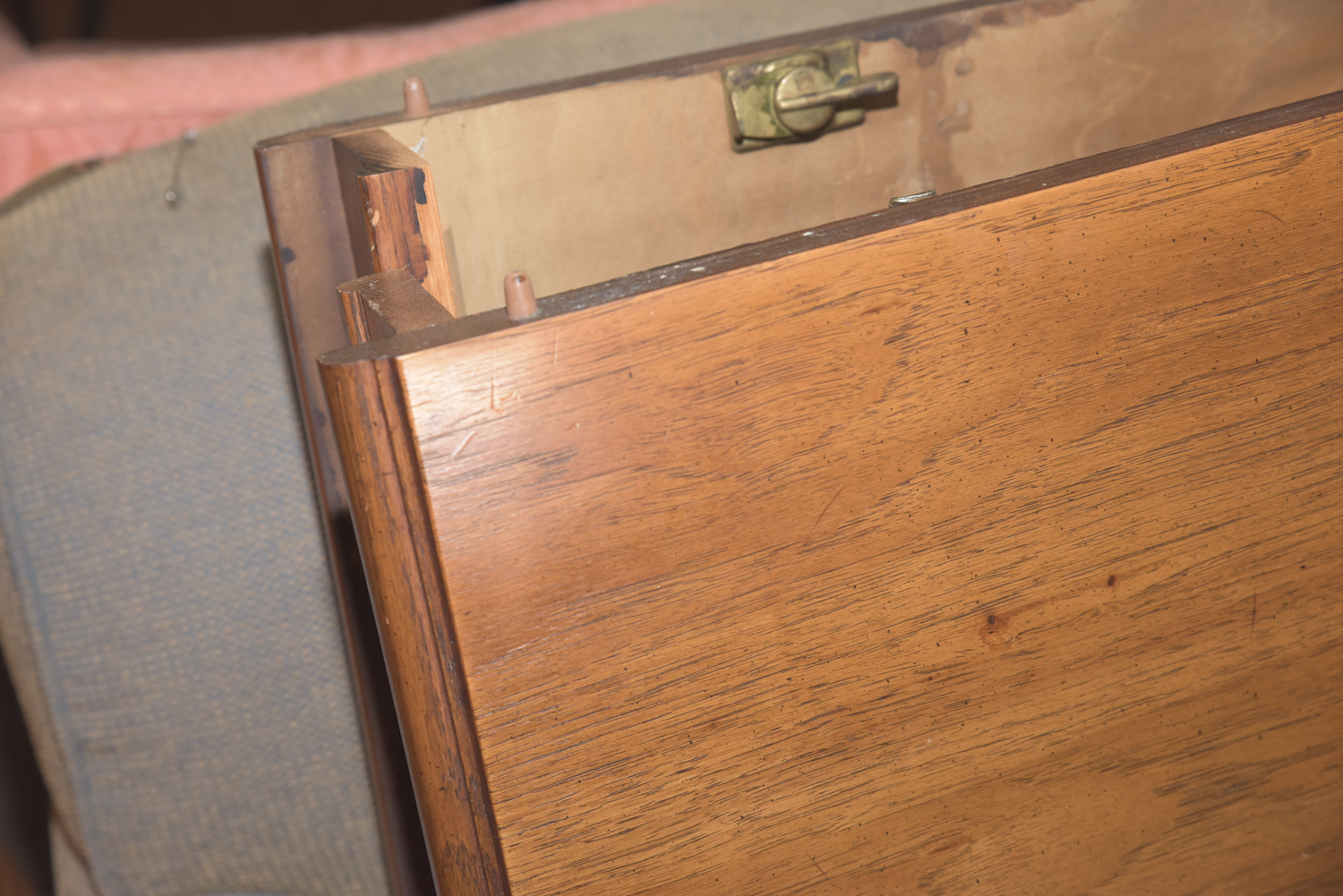 Mid-Century Oak Dining Table with Cane Back Chairs by Thomasville