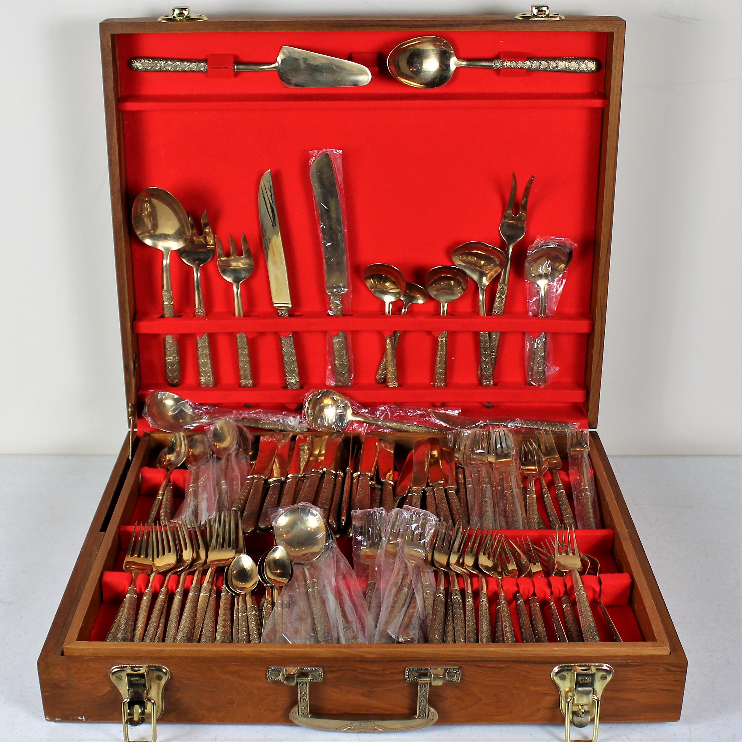 144 Pieces Vintage S. Samran Thai Bronze Nickel Flatware