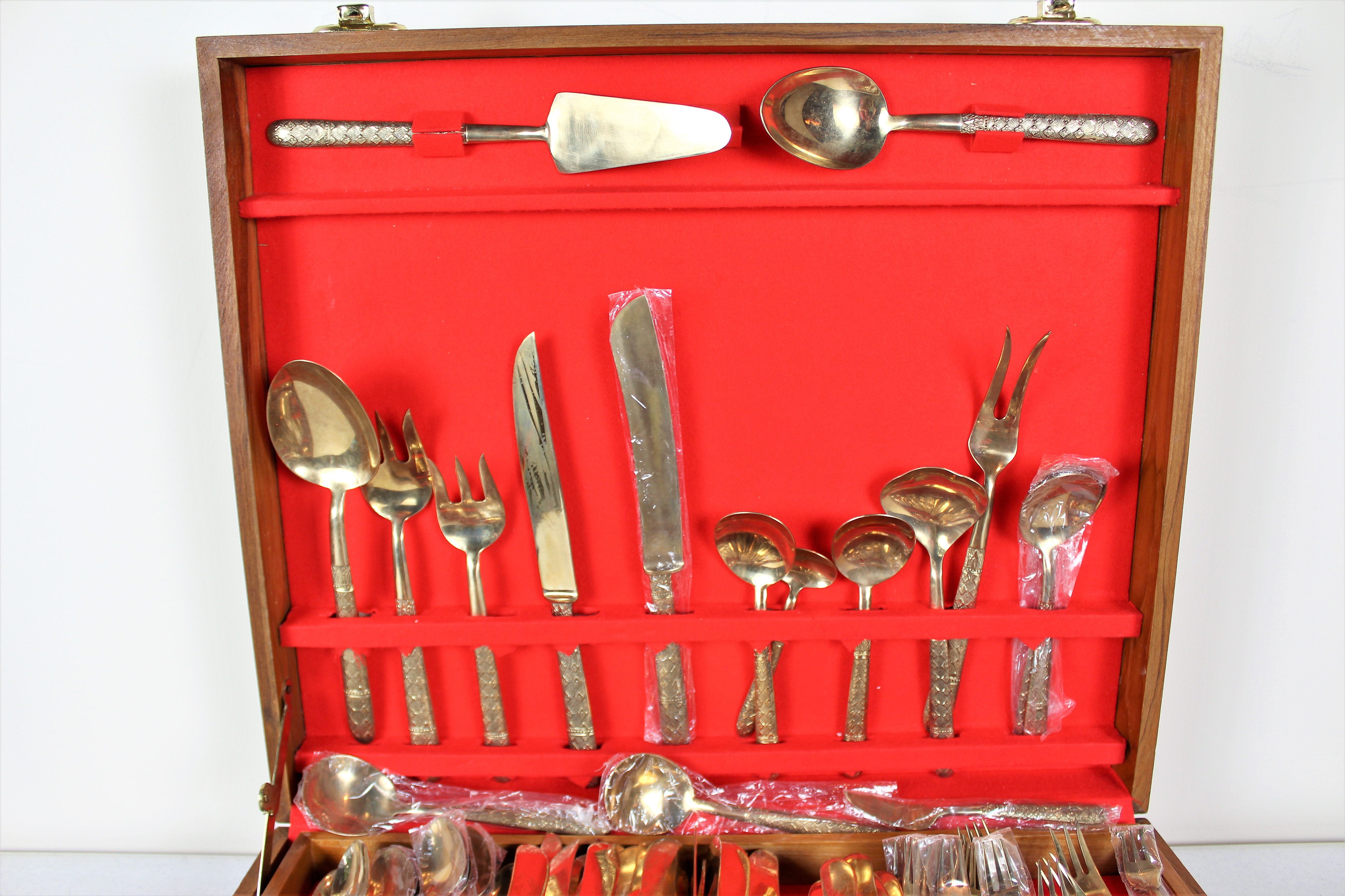 144 Pieces Vintage S. Samran Thai Bronze Nickel Flatware