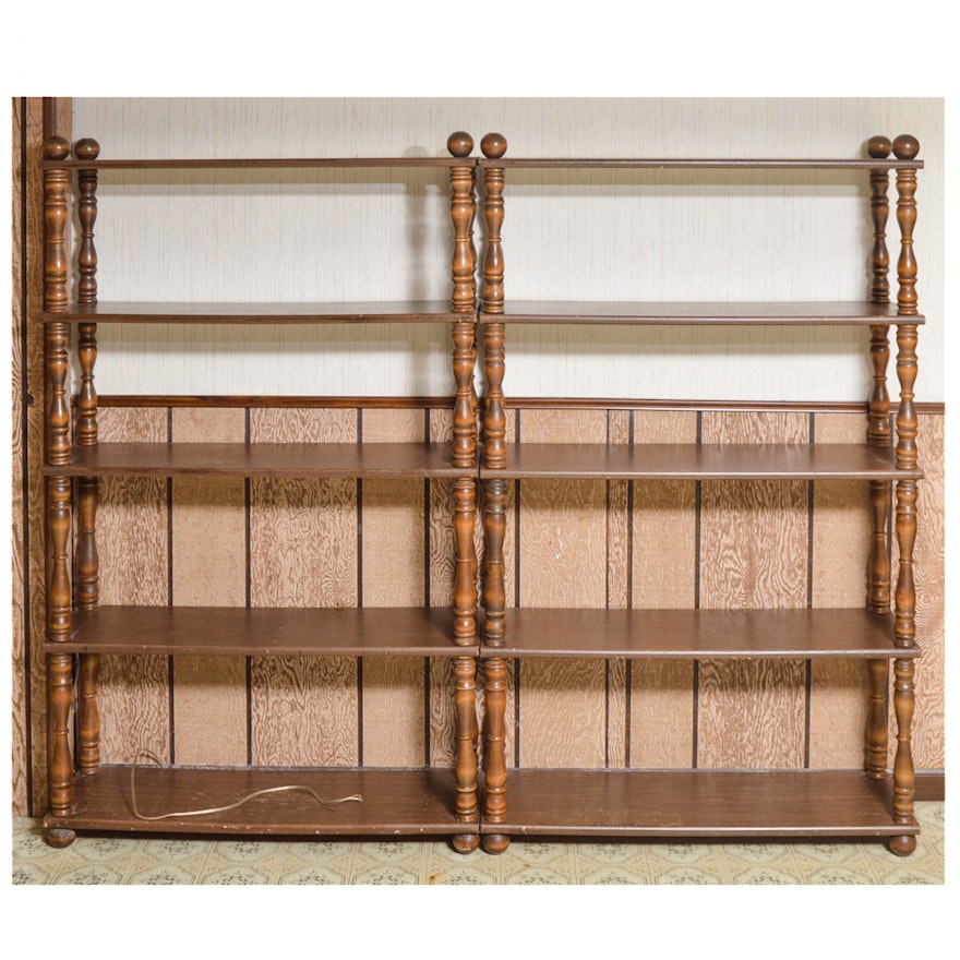 Vintage Matching Wood Bookcases