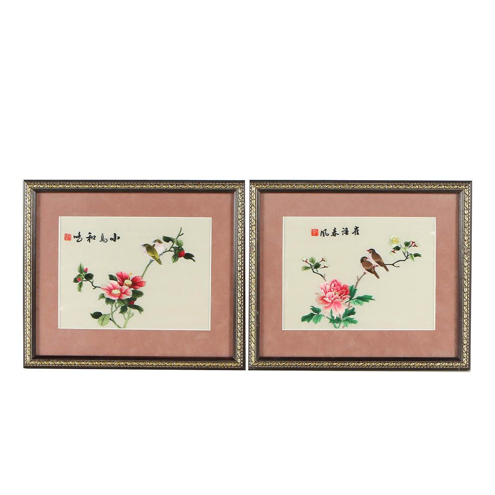 Chinese Silk Embroideries of Birds and Flowers