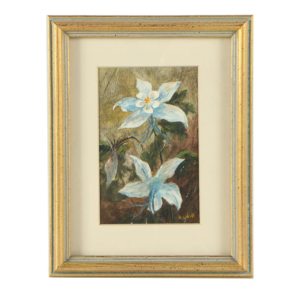 Audie Mullings Watercolor Painting "Columbine"