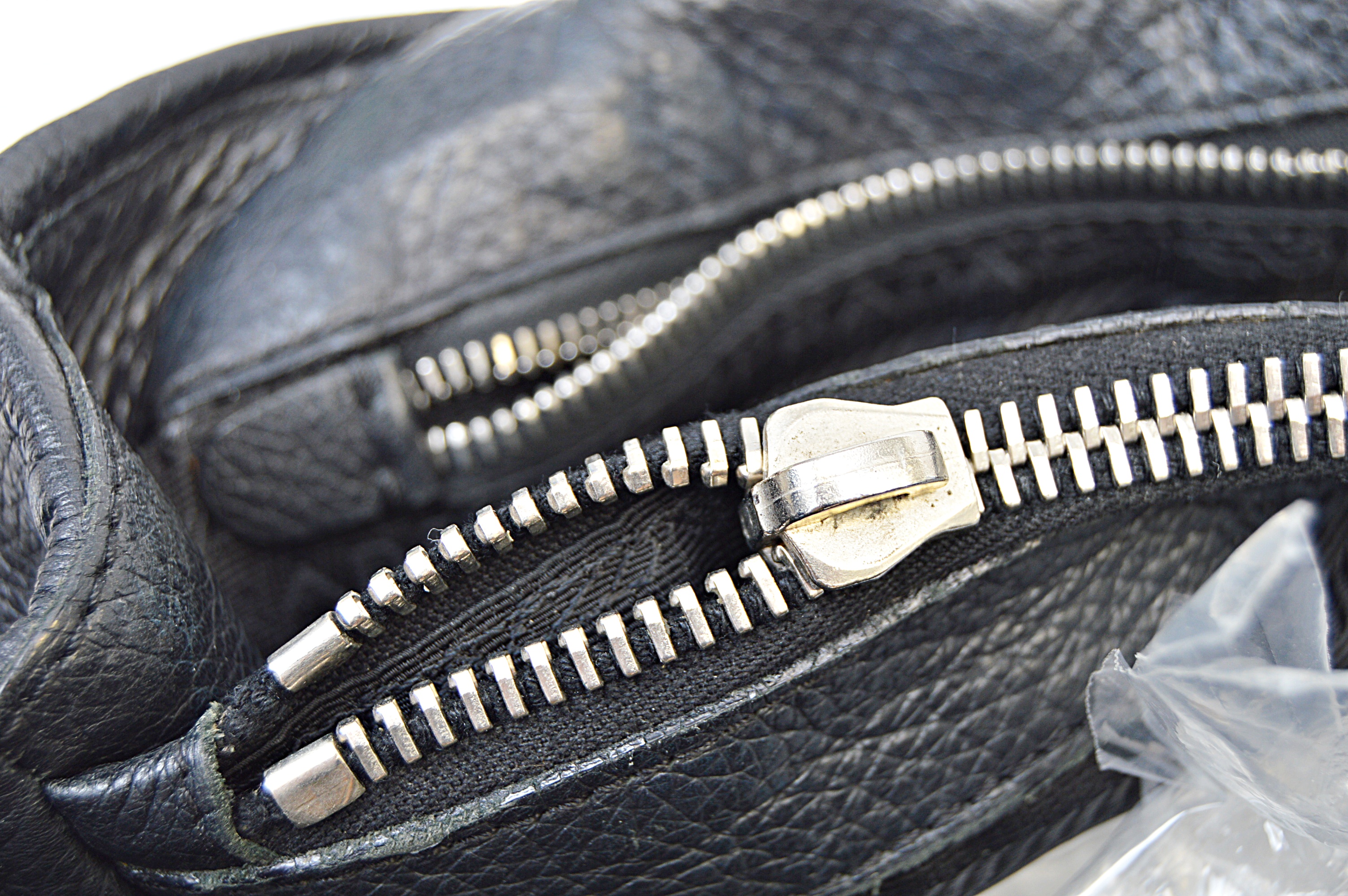 Prada Black Leather Satchel Tote Handbag