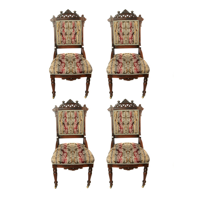 Antique Eastlake Mahogany Side Chairs