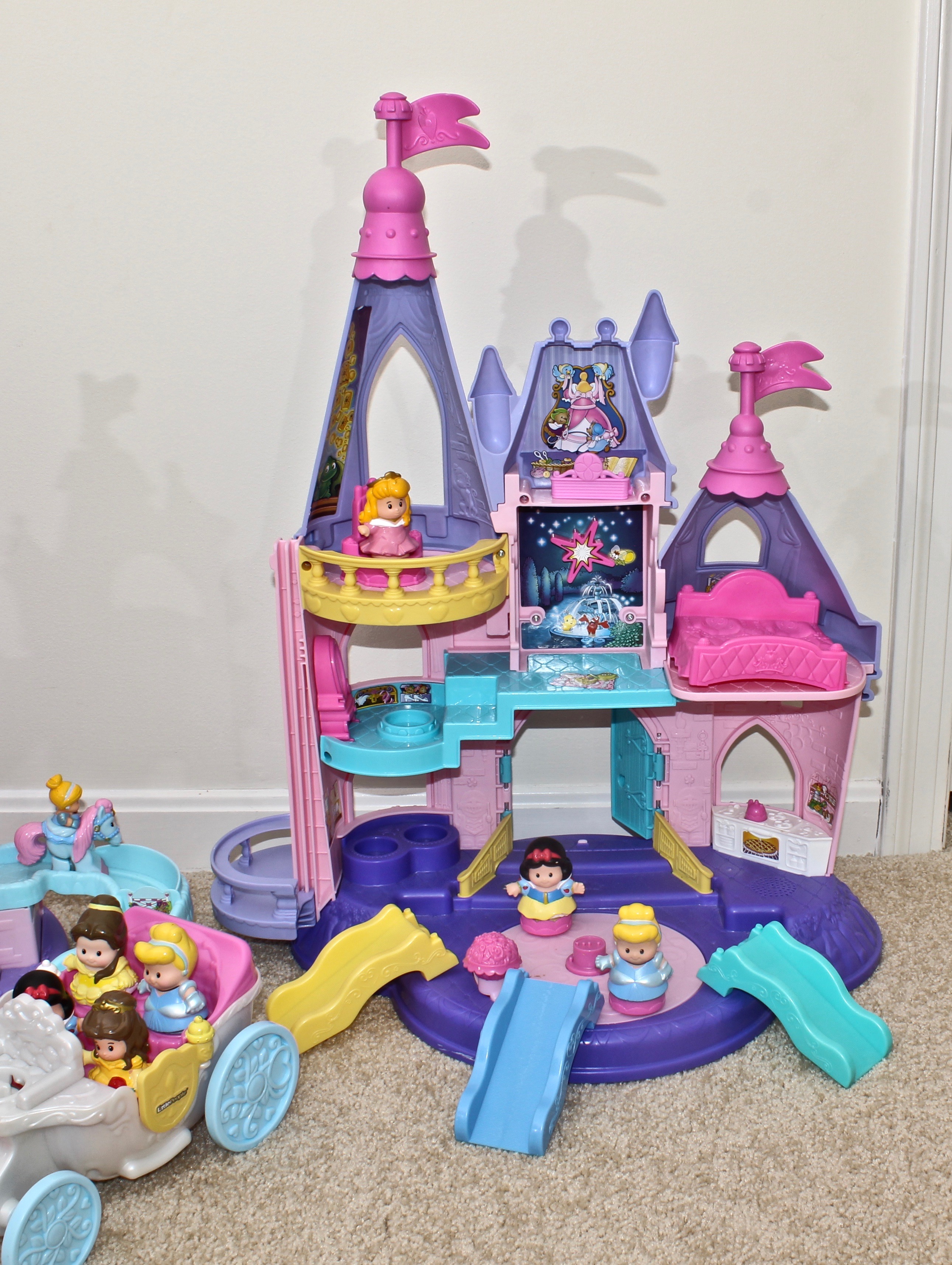 "Little People" Disney Princess Castle, Stable,  and Play Build Supermarket Set