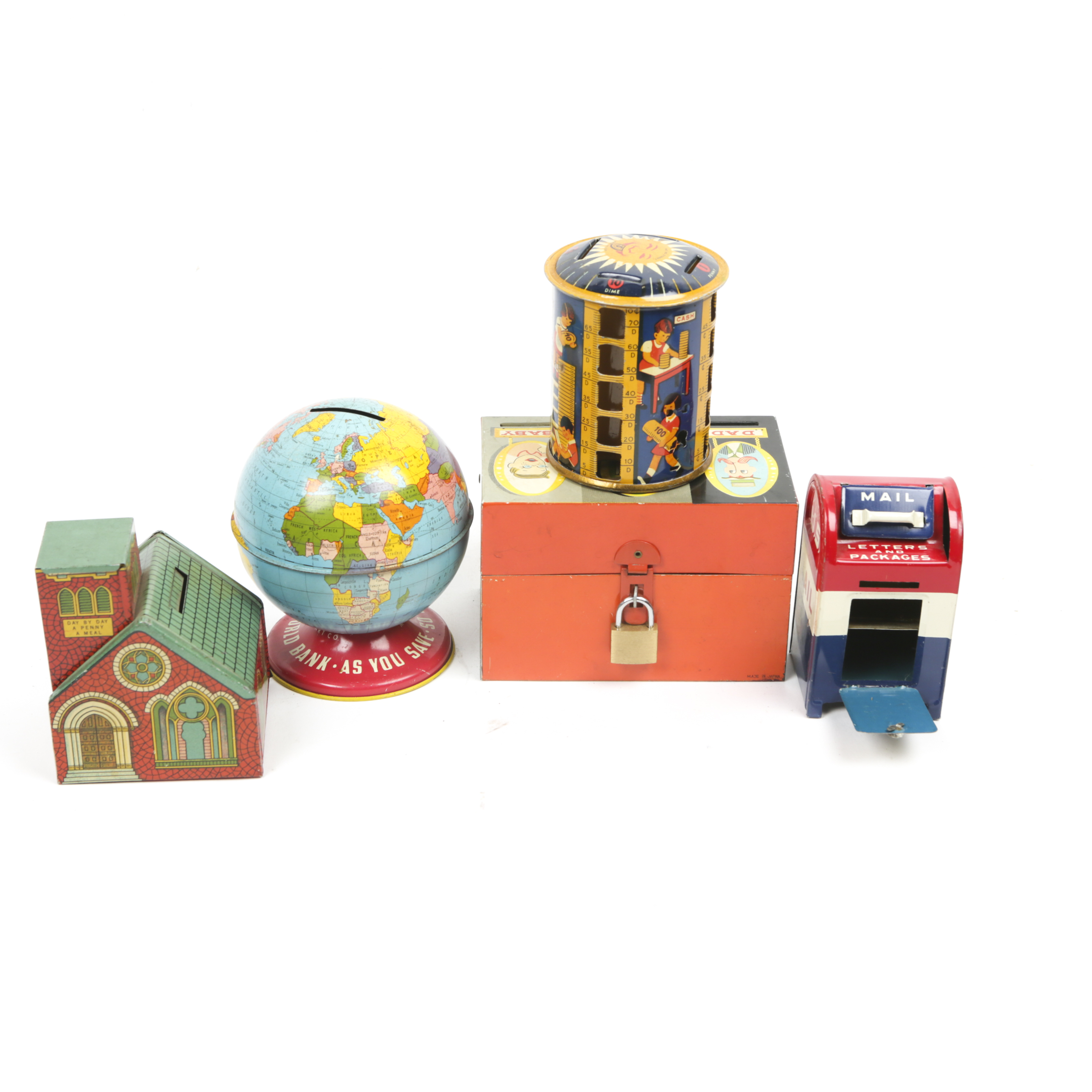 Vintage Tin Lithograph Novelty Coin Banks EBTH