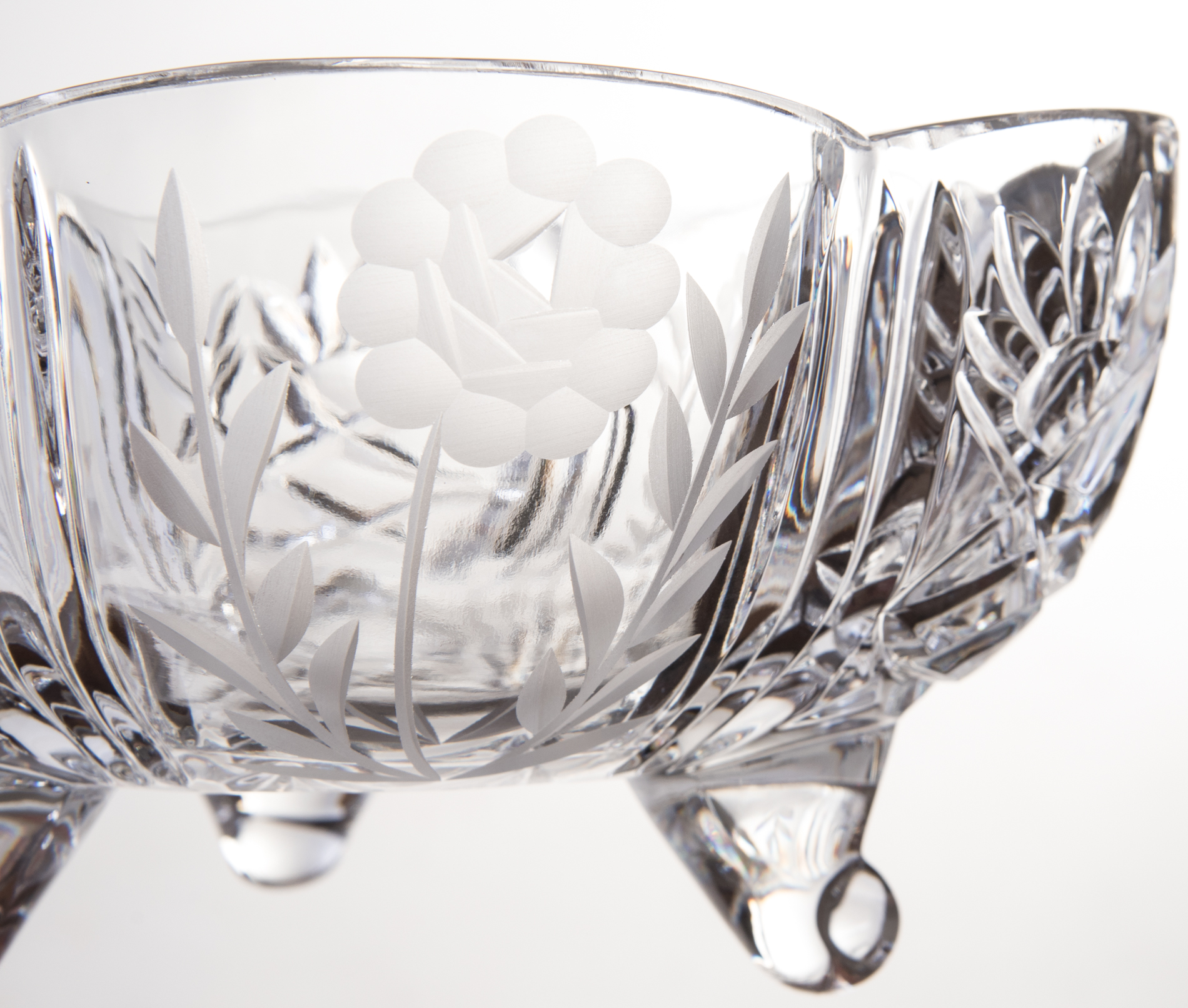 Etched Crystal Centerpiece Bowl