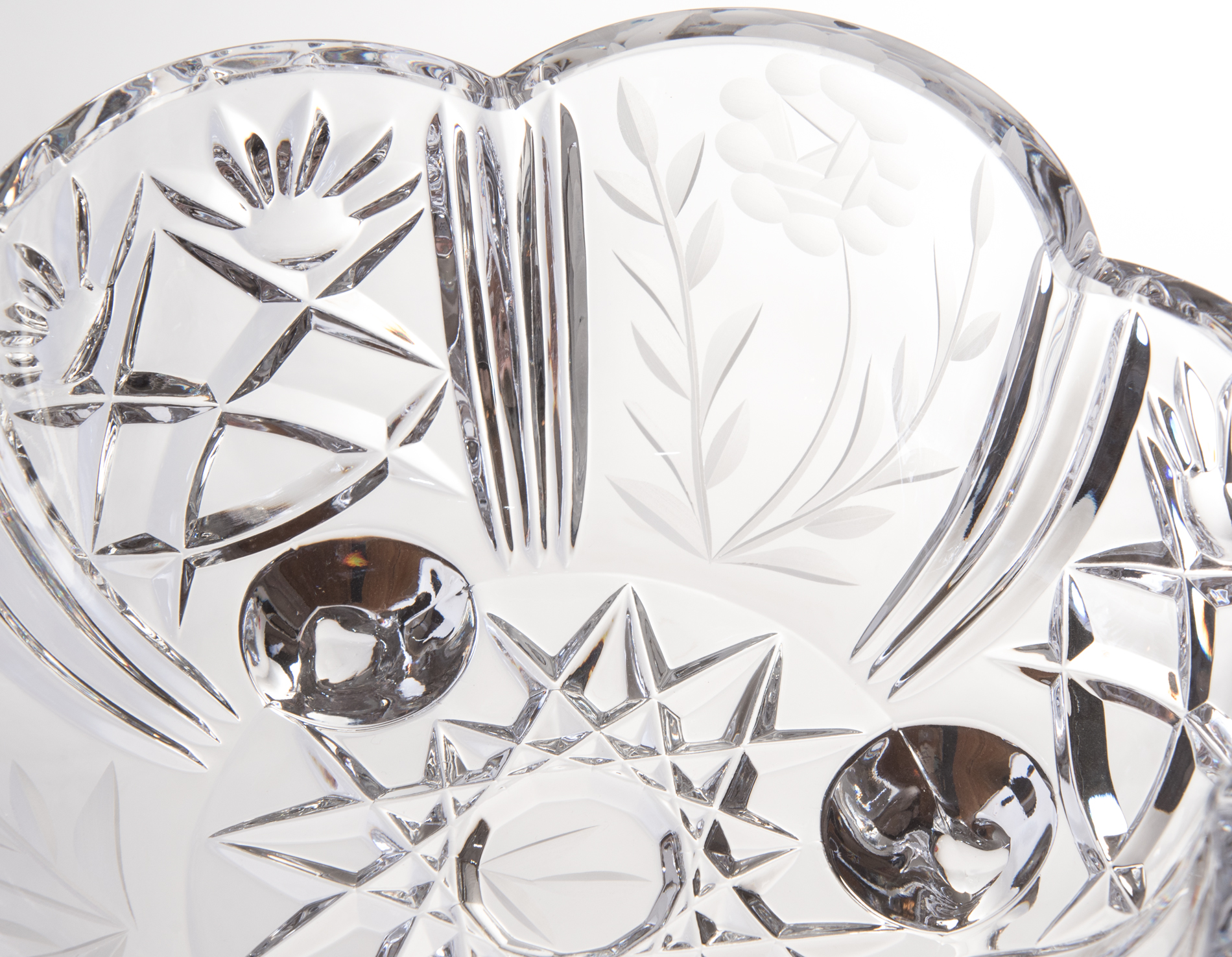 Etched Crystal Centerpiece Bowl