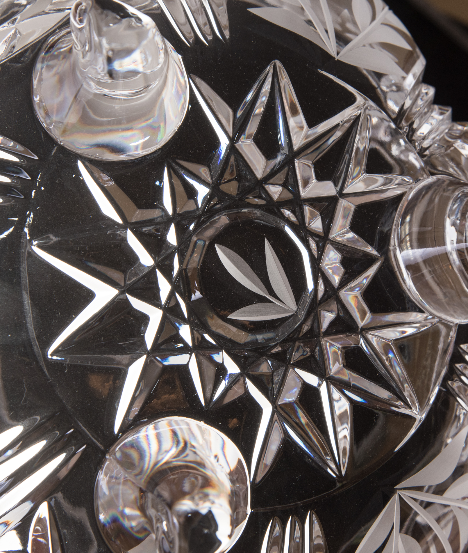 Etched Crystal Centerpiece Bowl