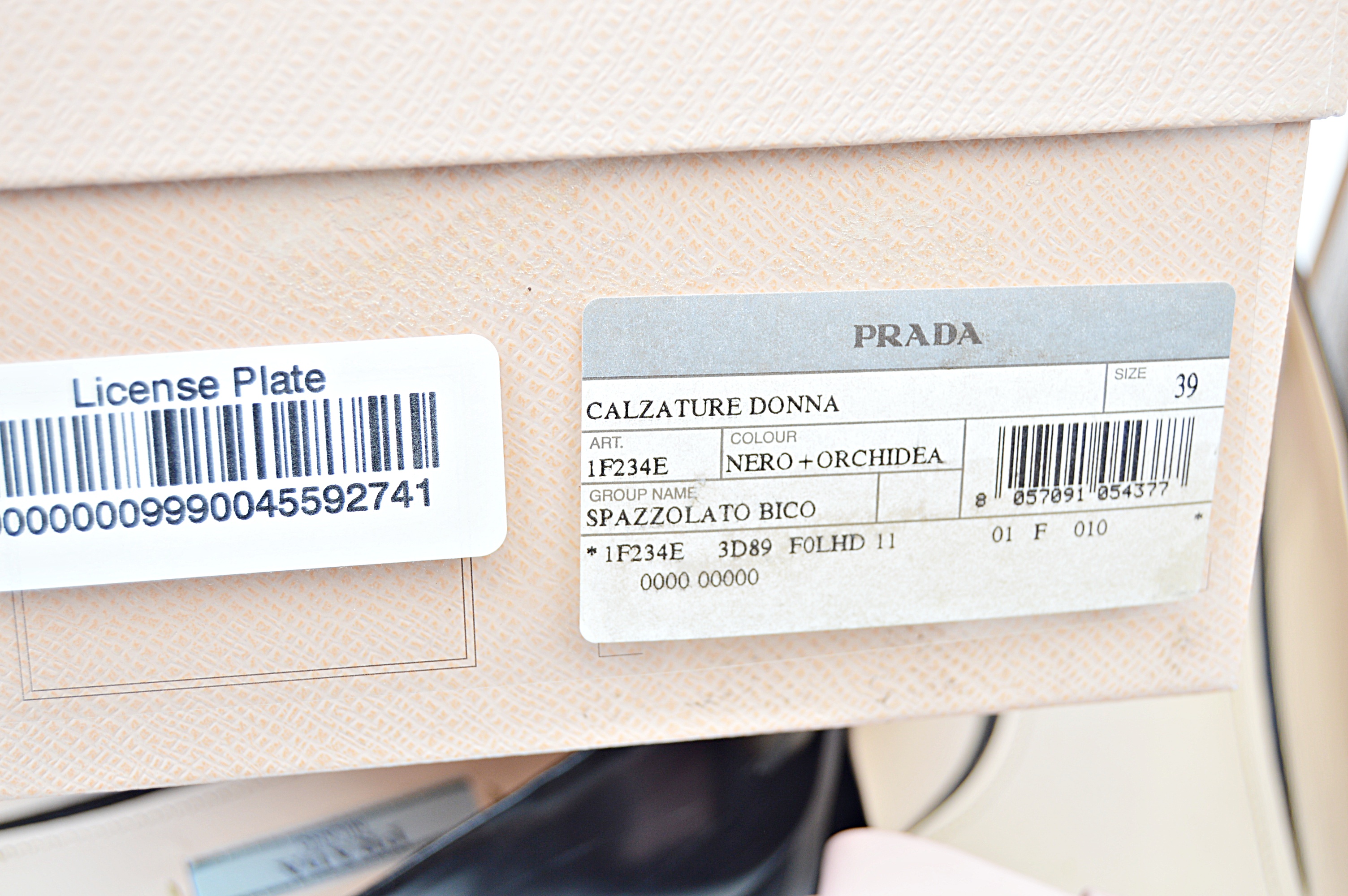 Prada Black Leather Flats with Pink Bows