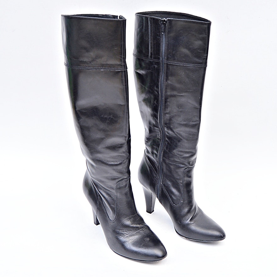 Coach "Millie" Black Leather Boots