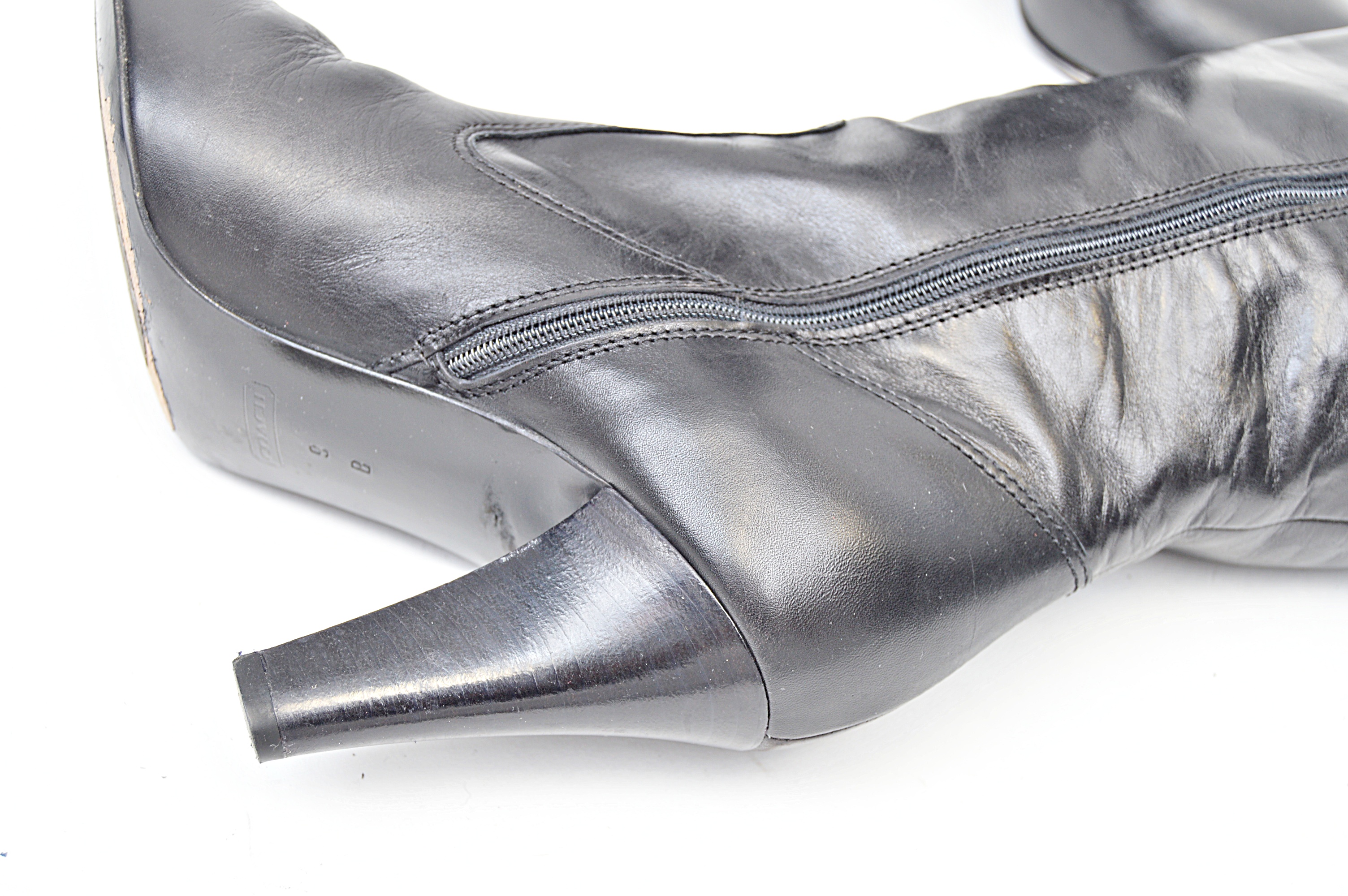 Coach "Millie" Black Leather Boots