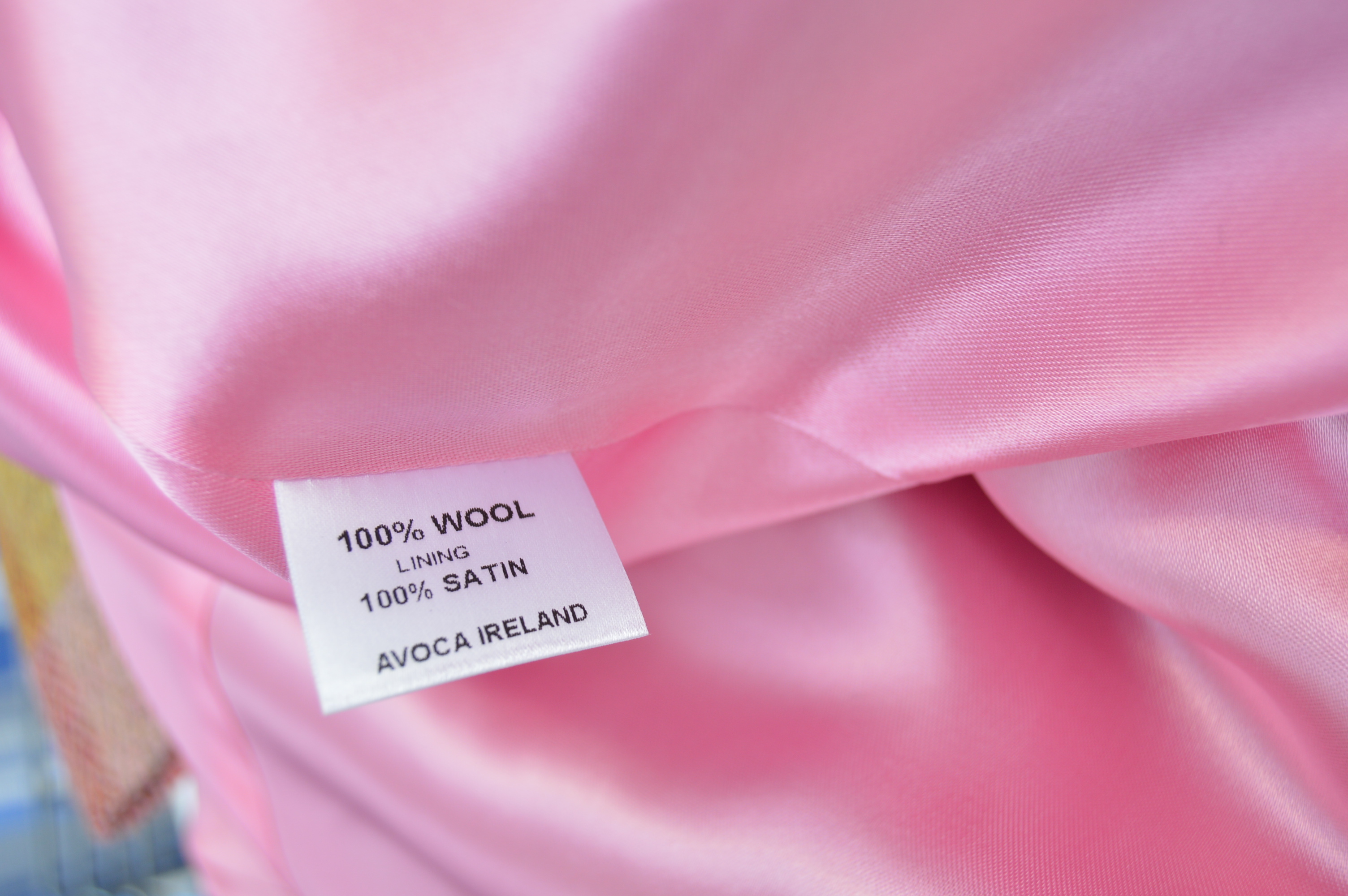 Women's Irish Avoca "Anthology" Wool Coat with Pink Dyed Mongolian Lamb Collar