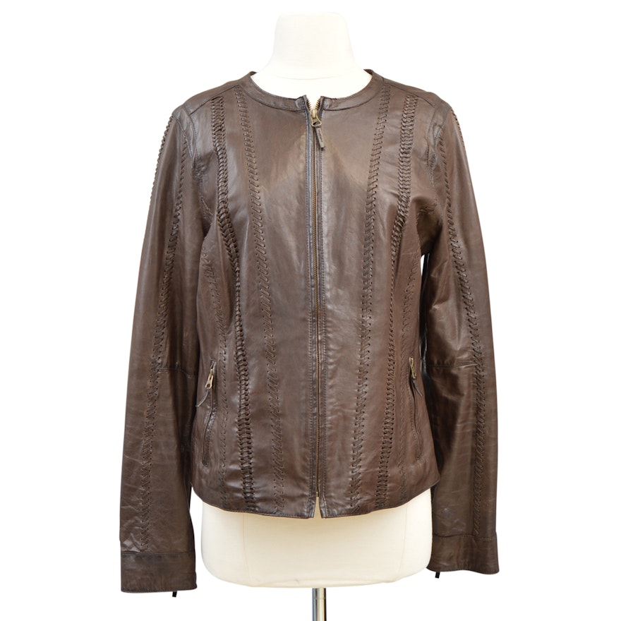 Women's Vince Brown Leather Jacket