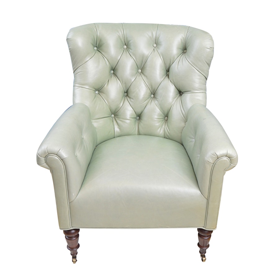 Anne Selke Green Leather Chair