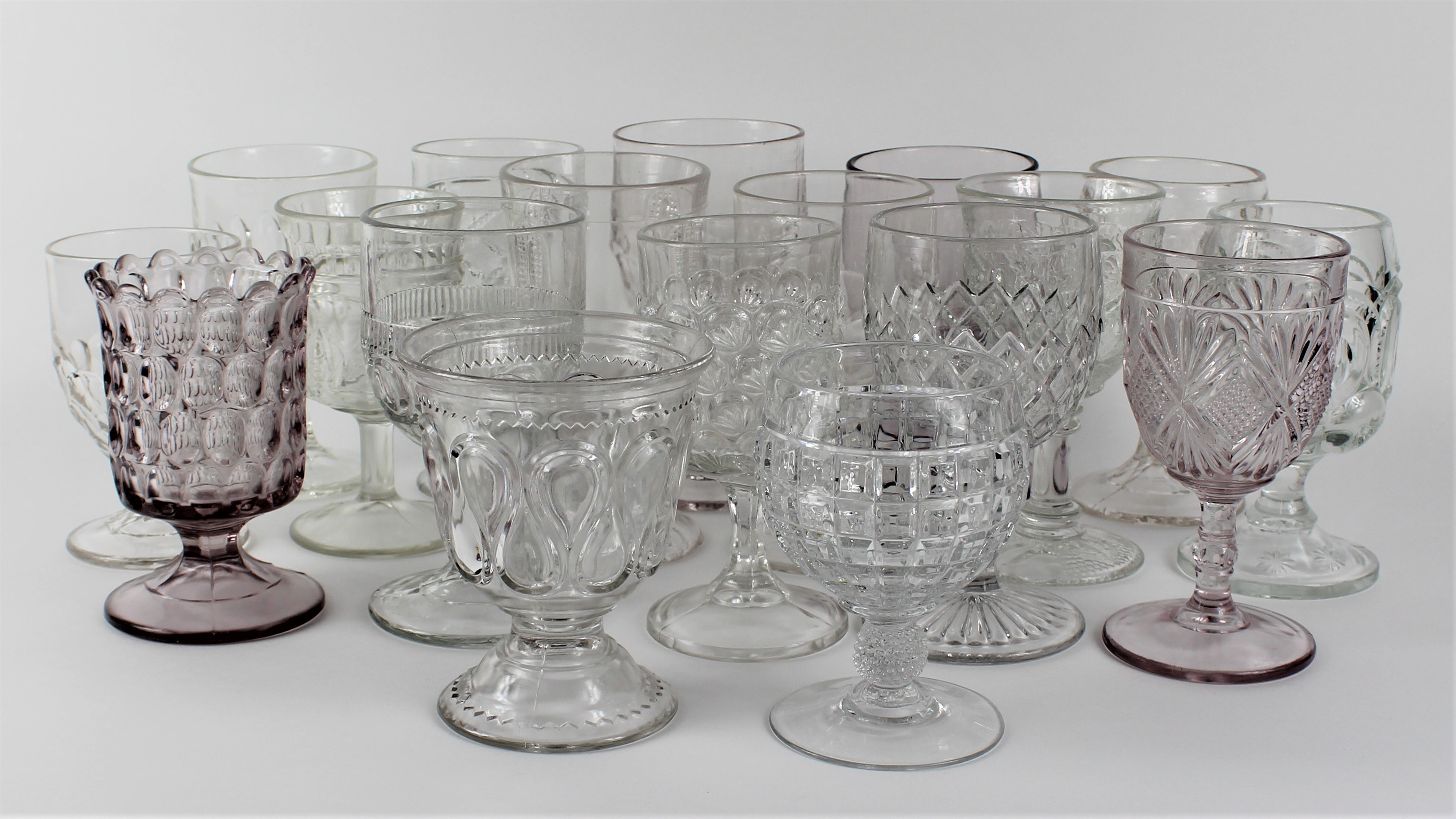 Early American Pressed Glass Goblets