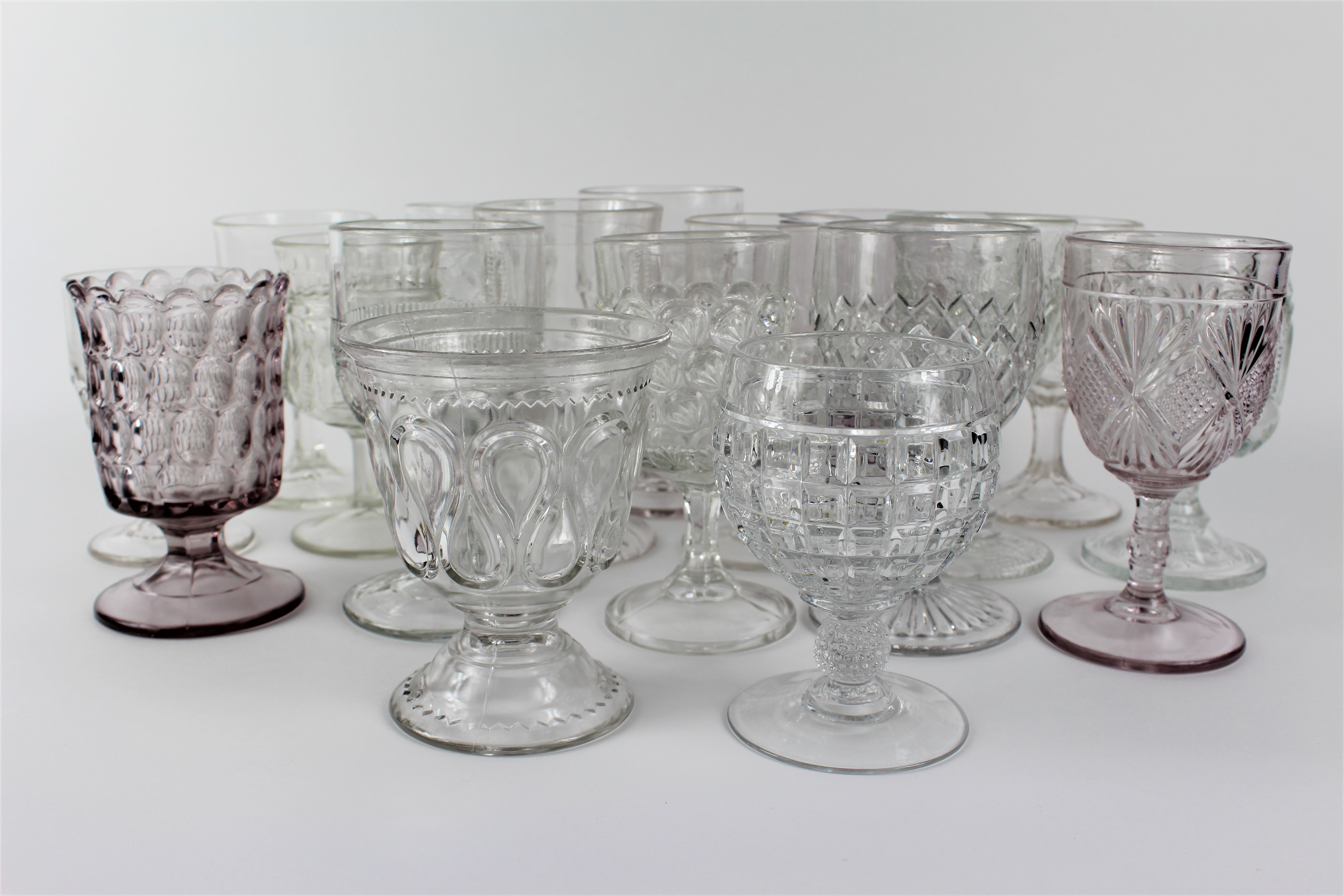 Early American Pressed Glass Goblets