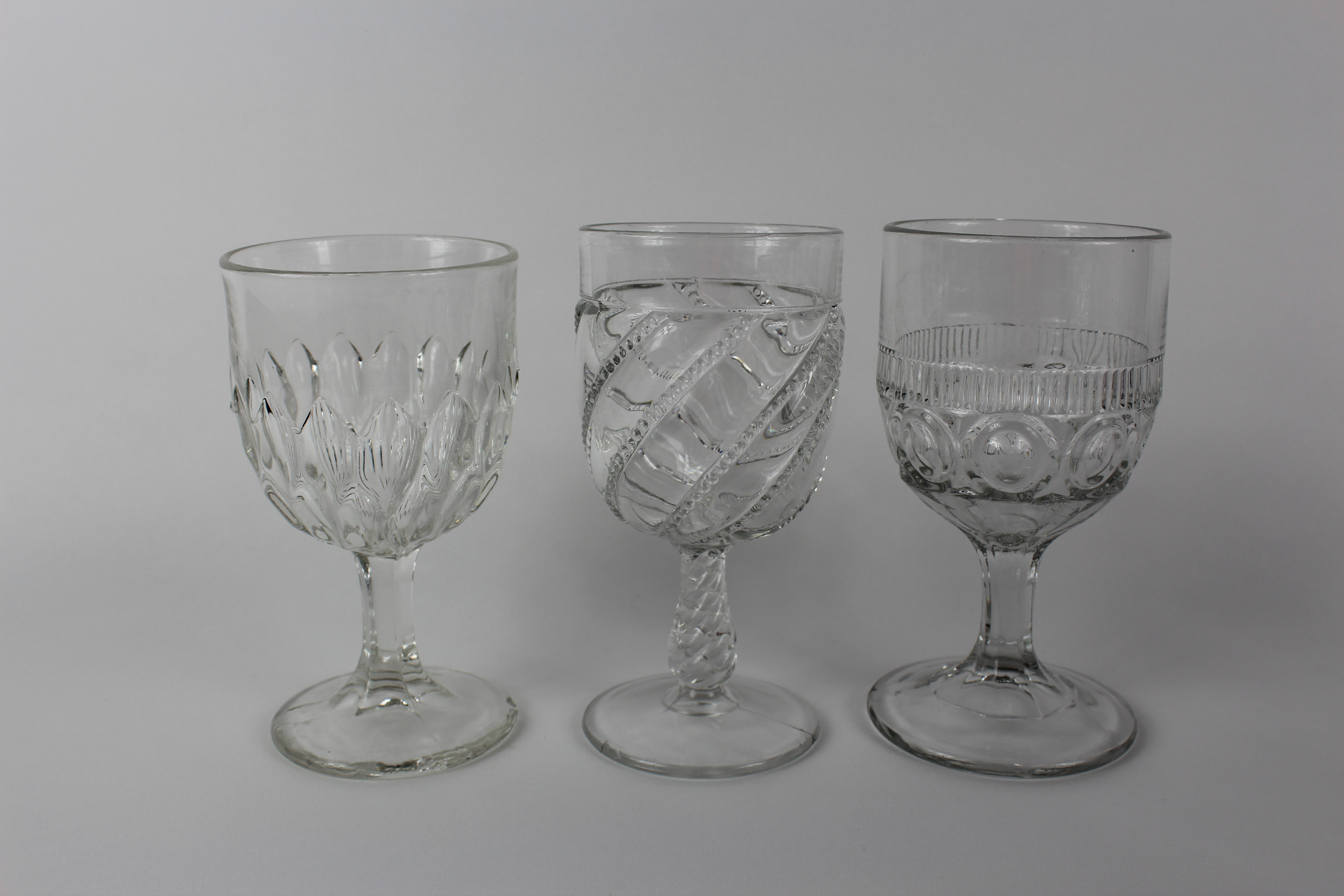 Early American Pressed Glass Goblets