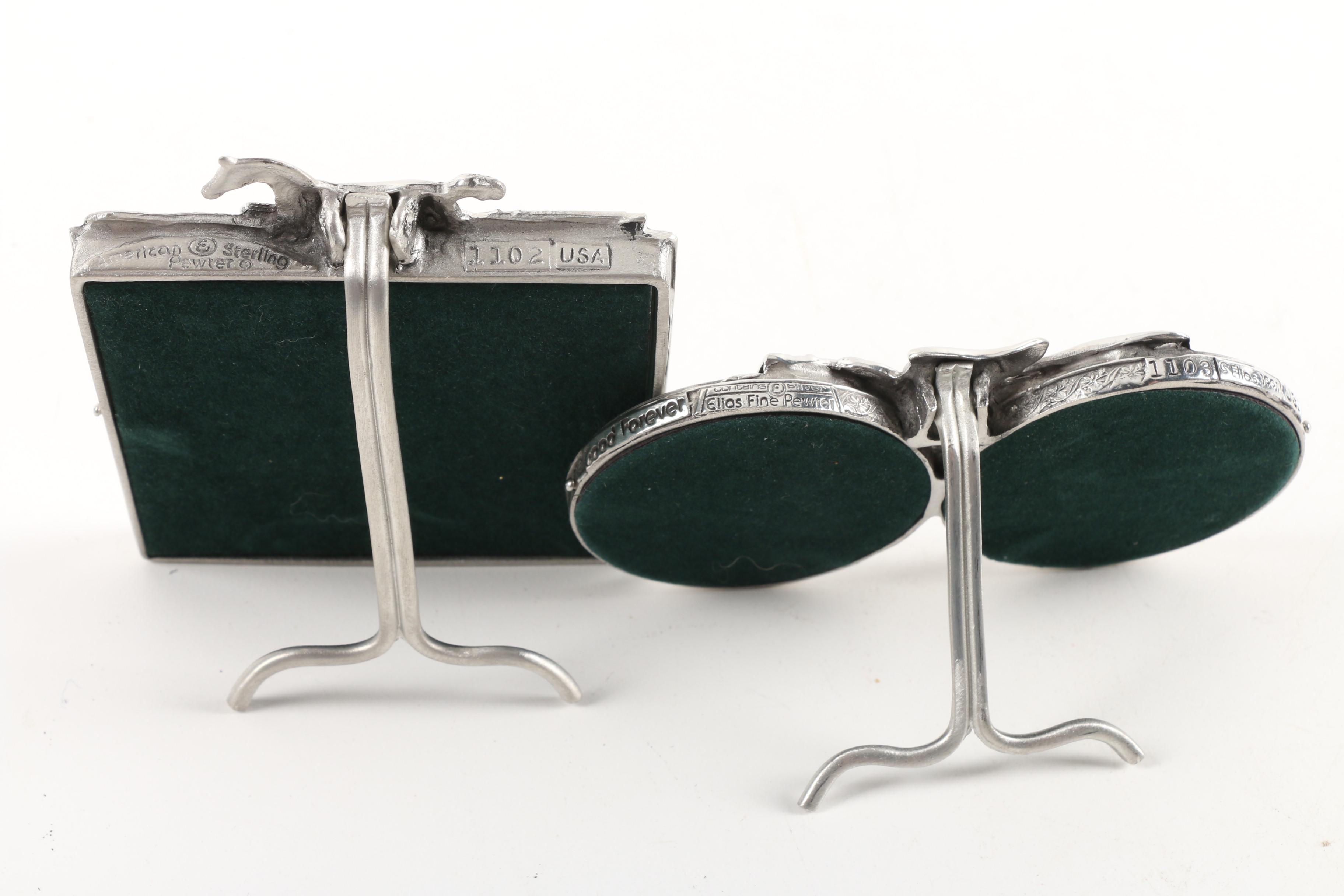 Elias Pewter Equestrian Picture Frames and Letter Opener