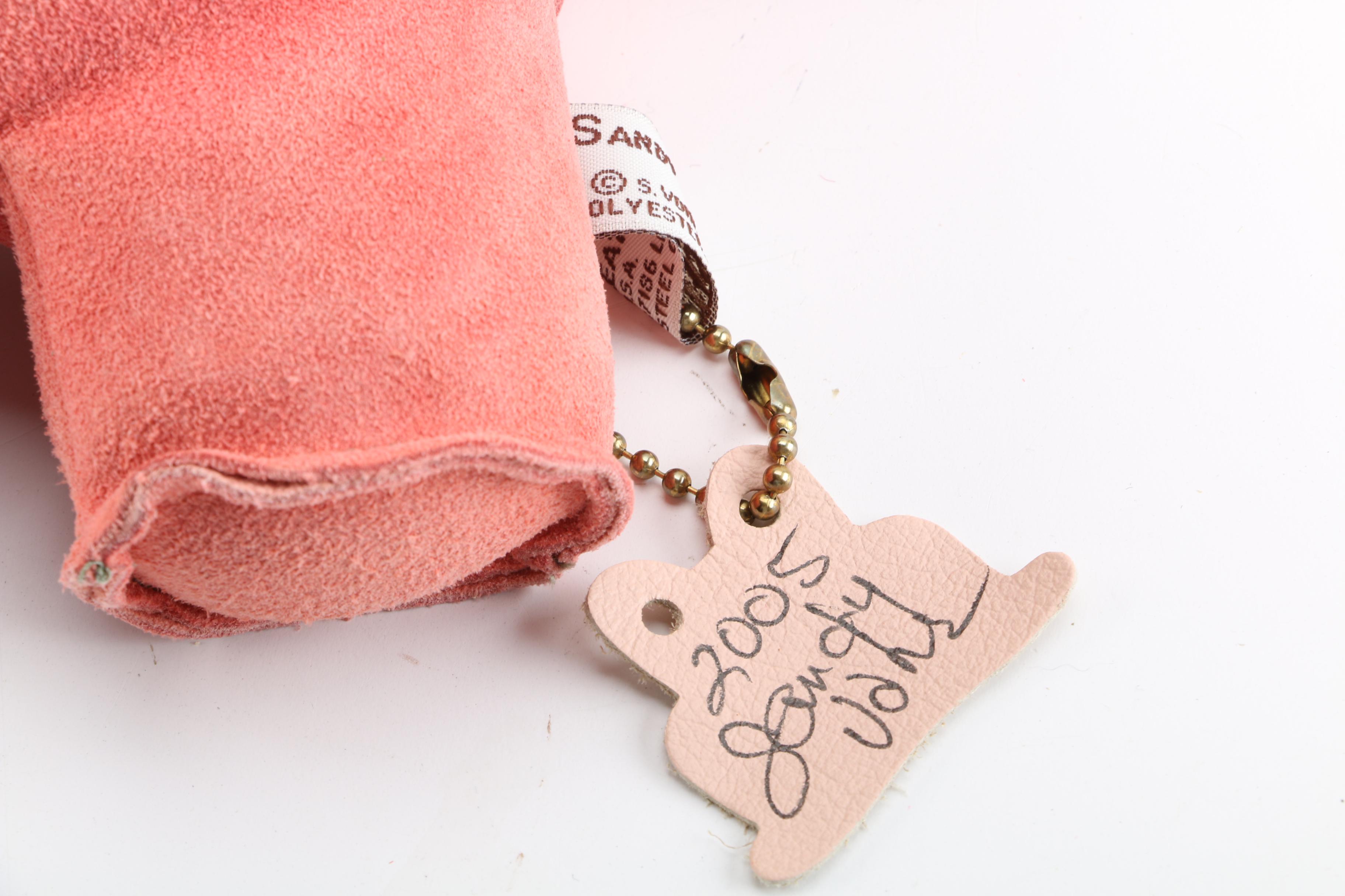 2005 Sandy Vohr's Leather Zoo Pig Doorstop