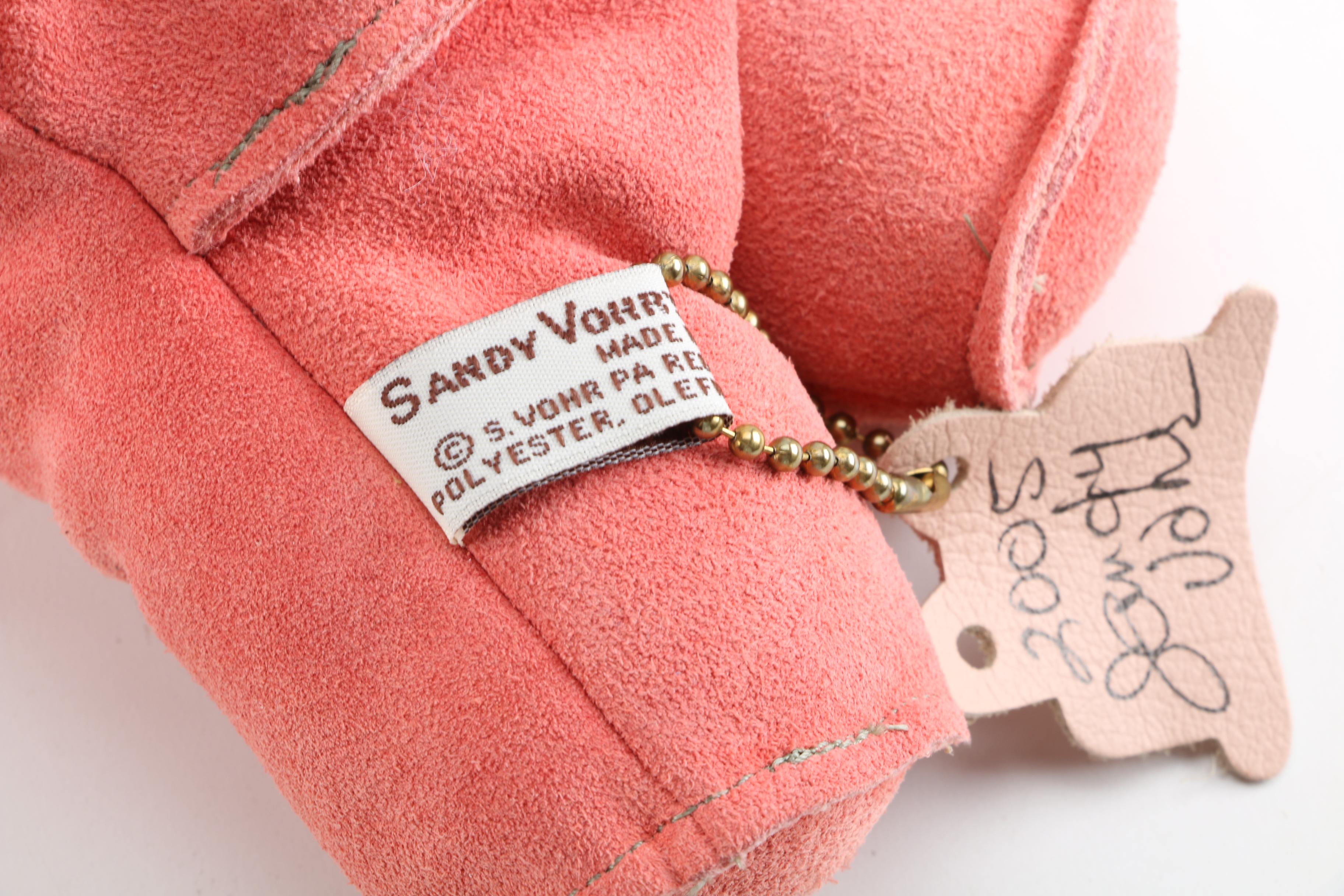 2005 Sandy Vohr's Leather Zoo Pig Doorstop