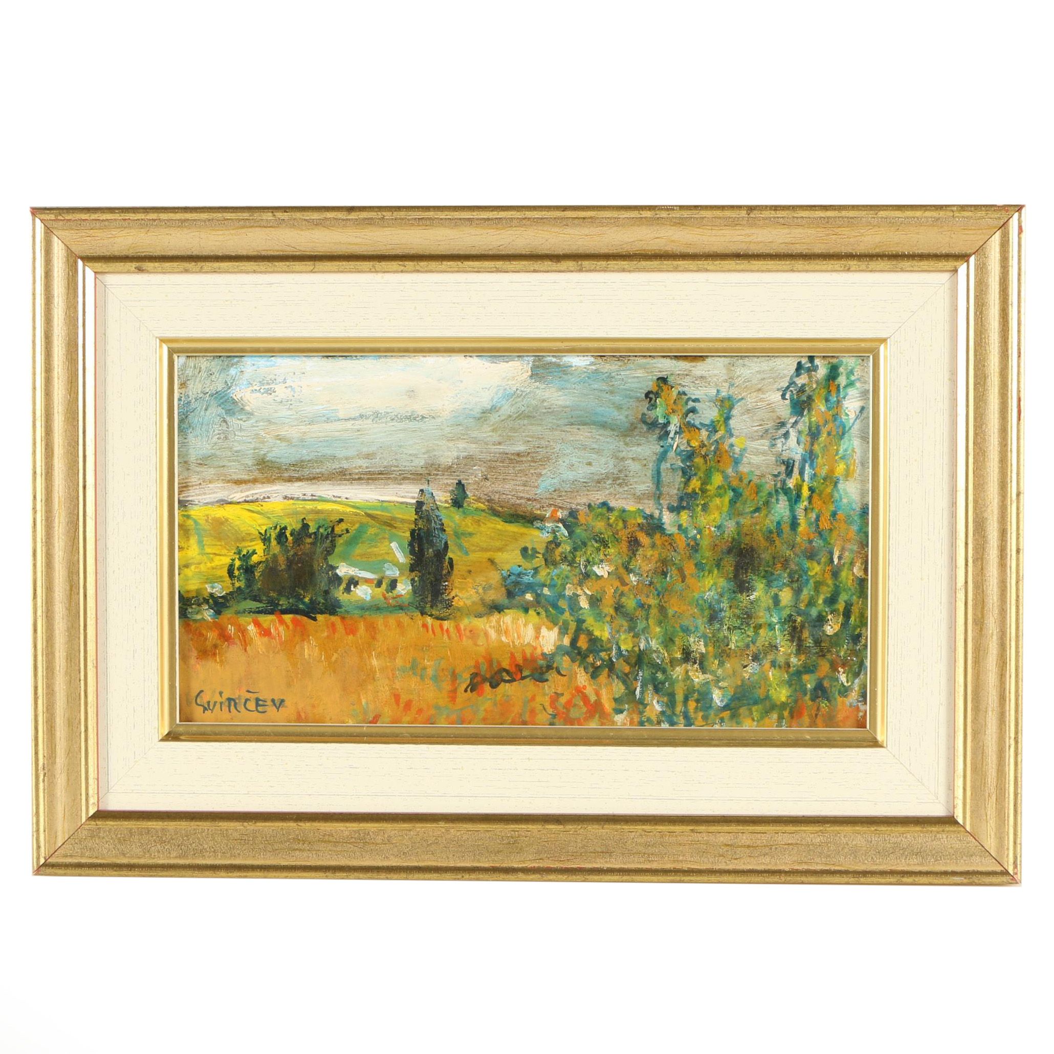 Svincev Mixed Media Landscape Painting