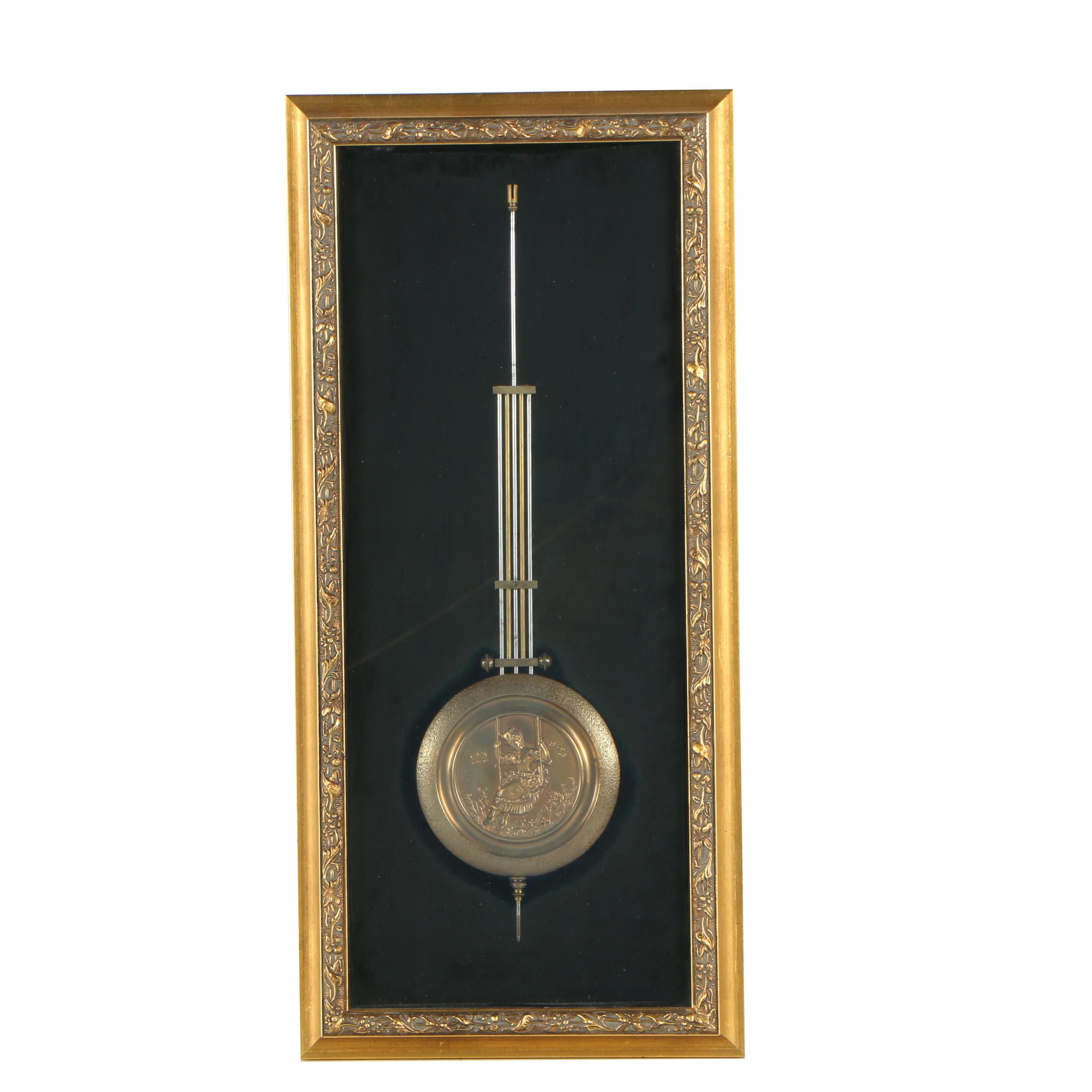 Framed Vintage Grandfather Clock Pendulum