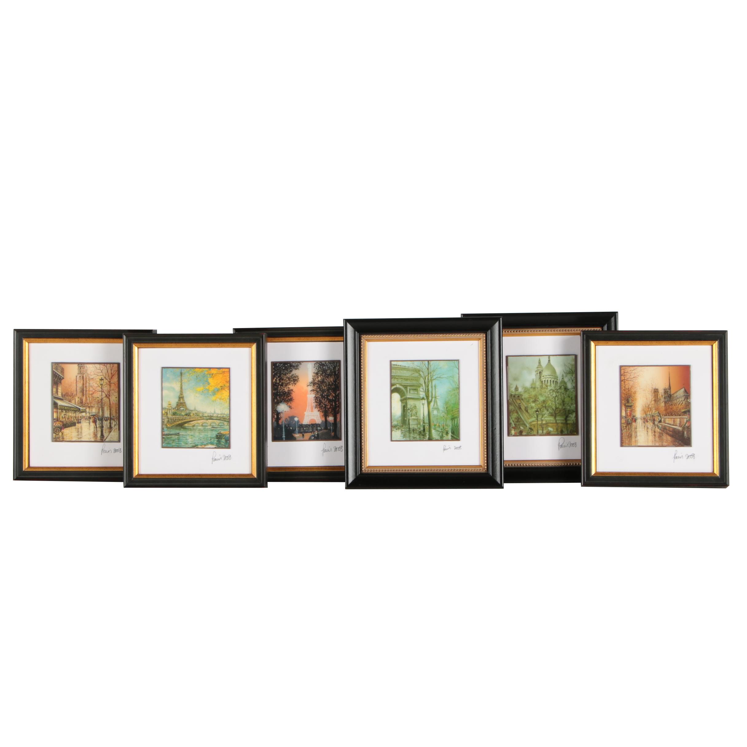 Six Offset Lithograph Prints "Paris 2008"