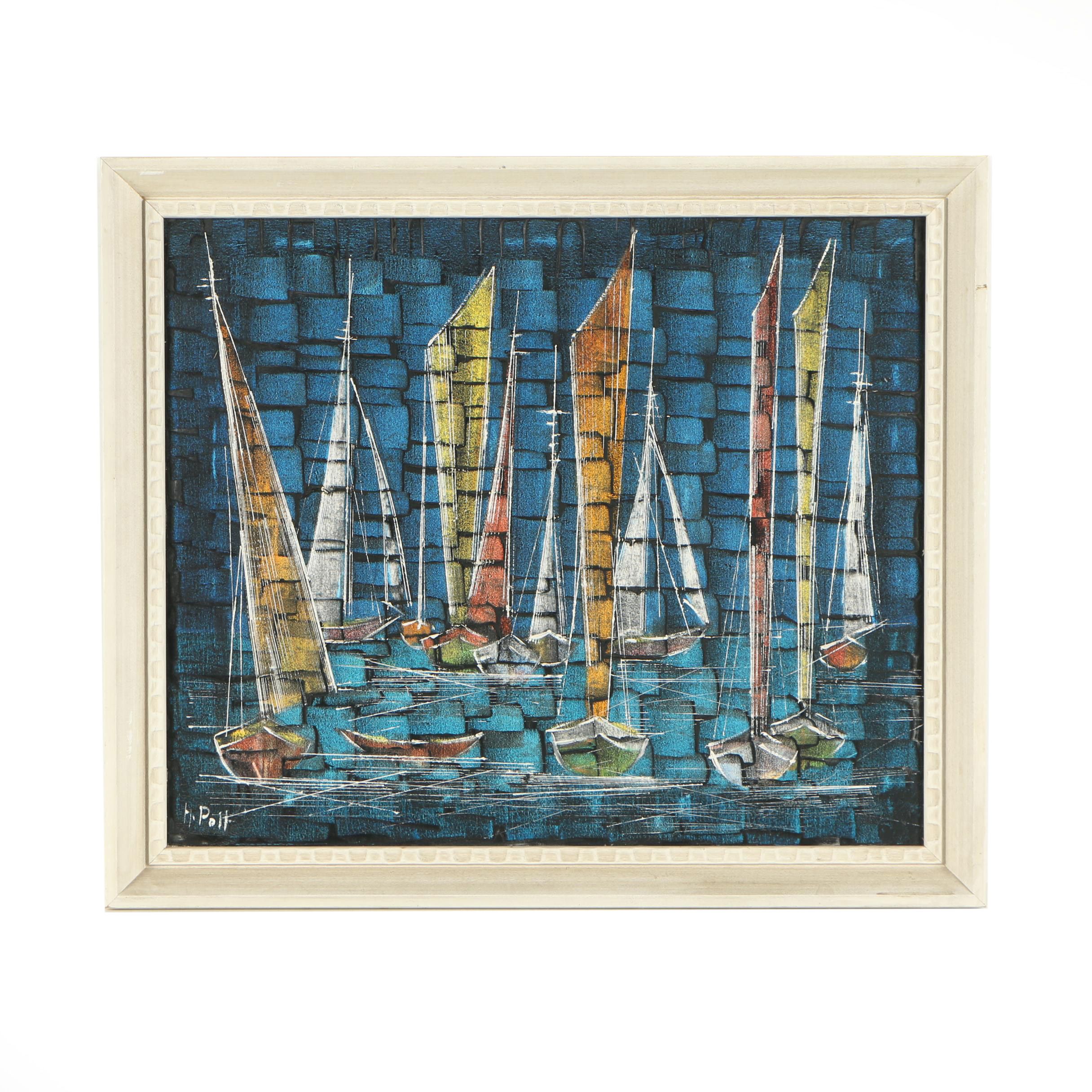 H. Poll Vintage Oil Painting