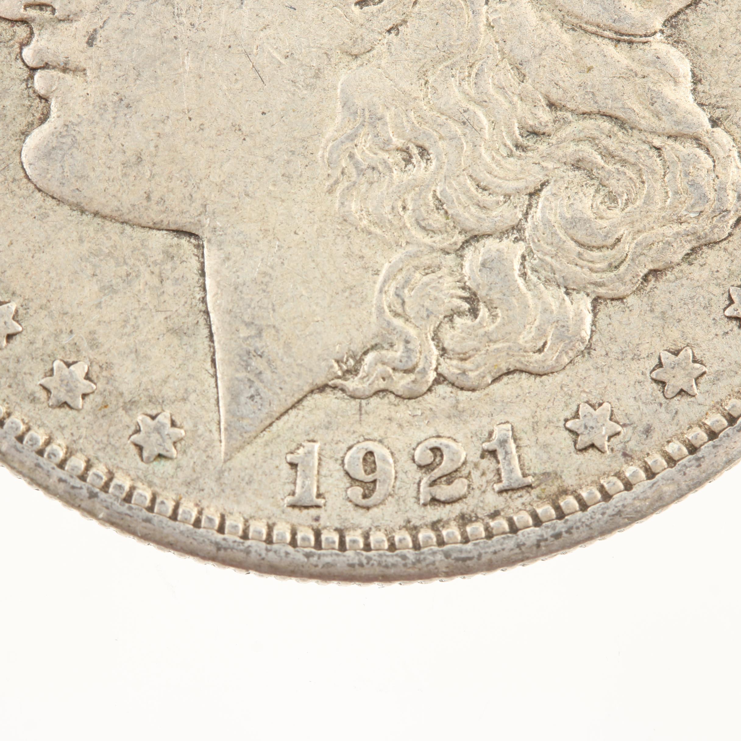 Five Morgan Silver Dollars