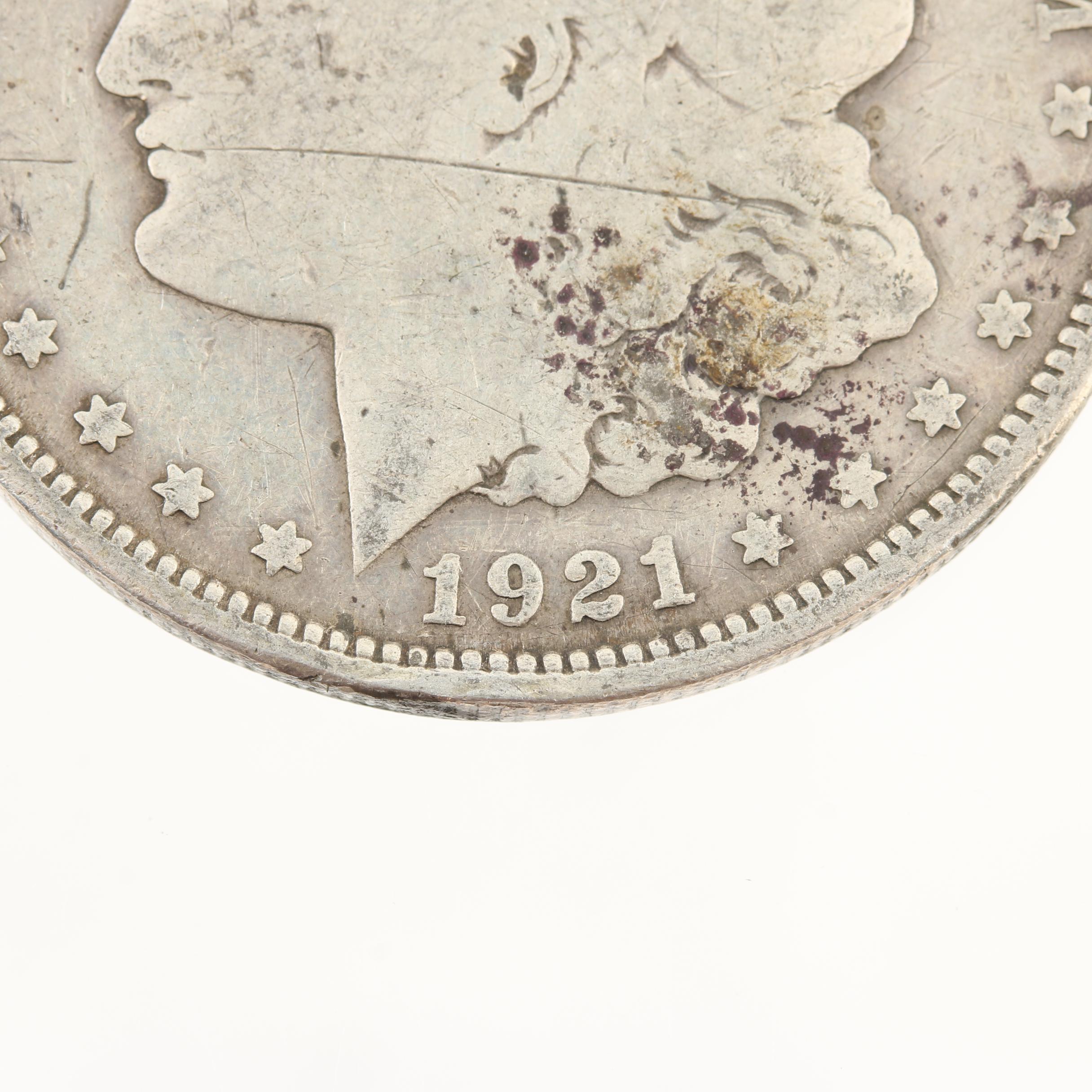 Five Morgan Silver Dollars