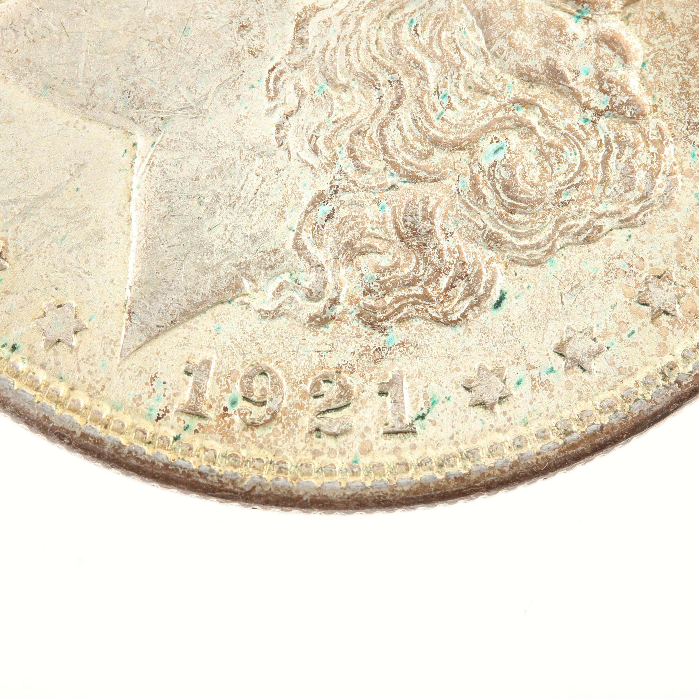 Five Morgan Silver Dollars