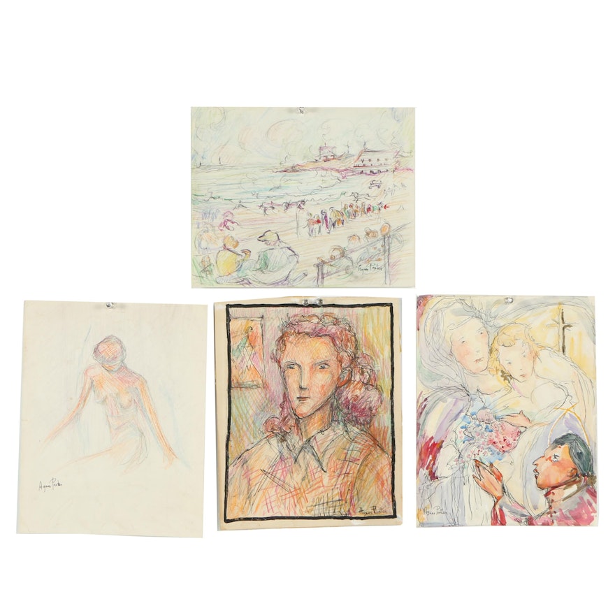 Assortment of Agnes Porter Drawings