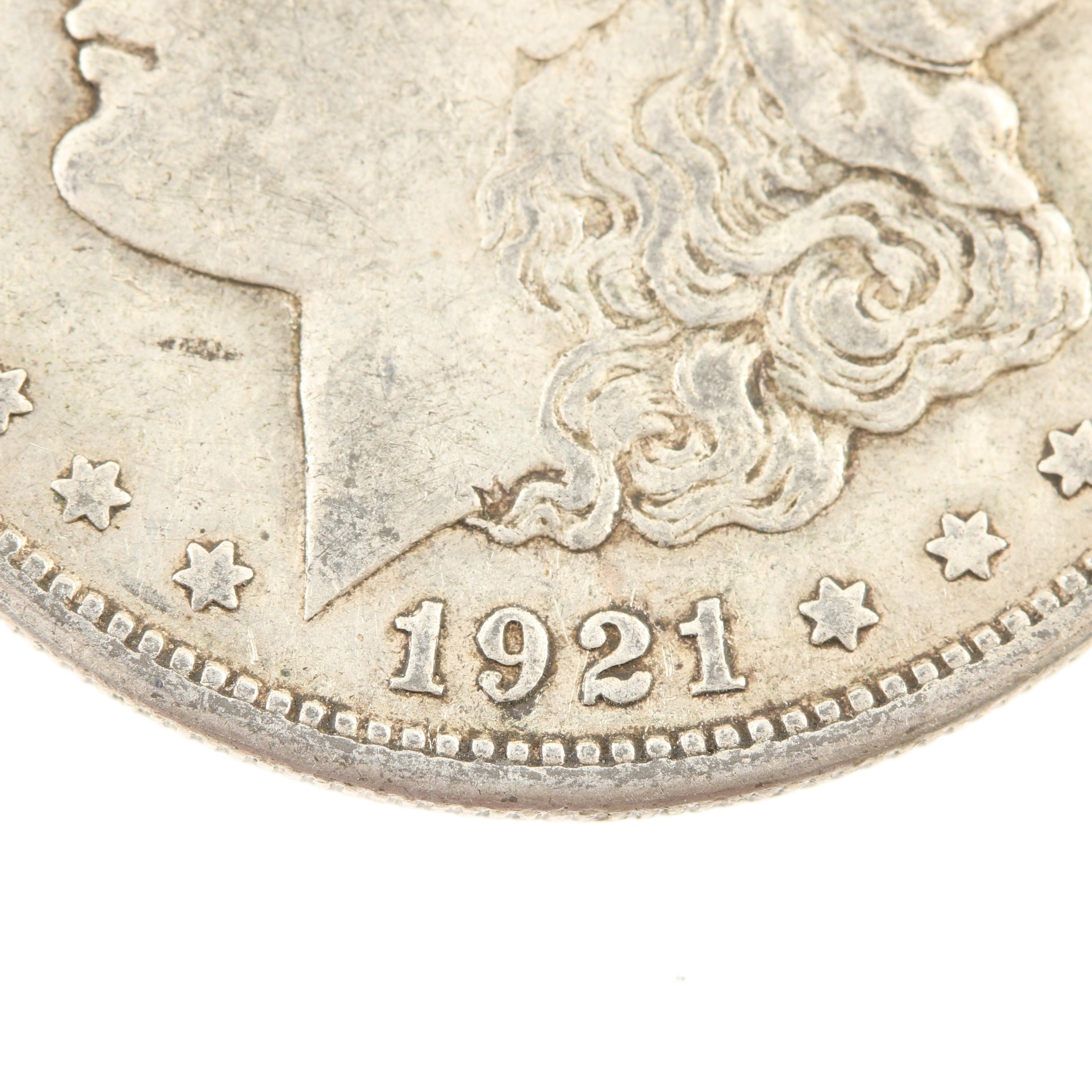 Five Morgan Silver Dollars