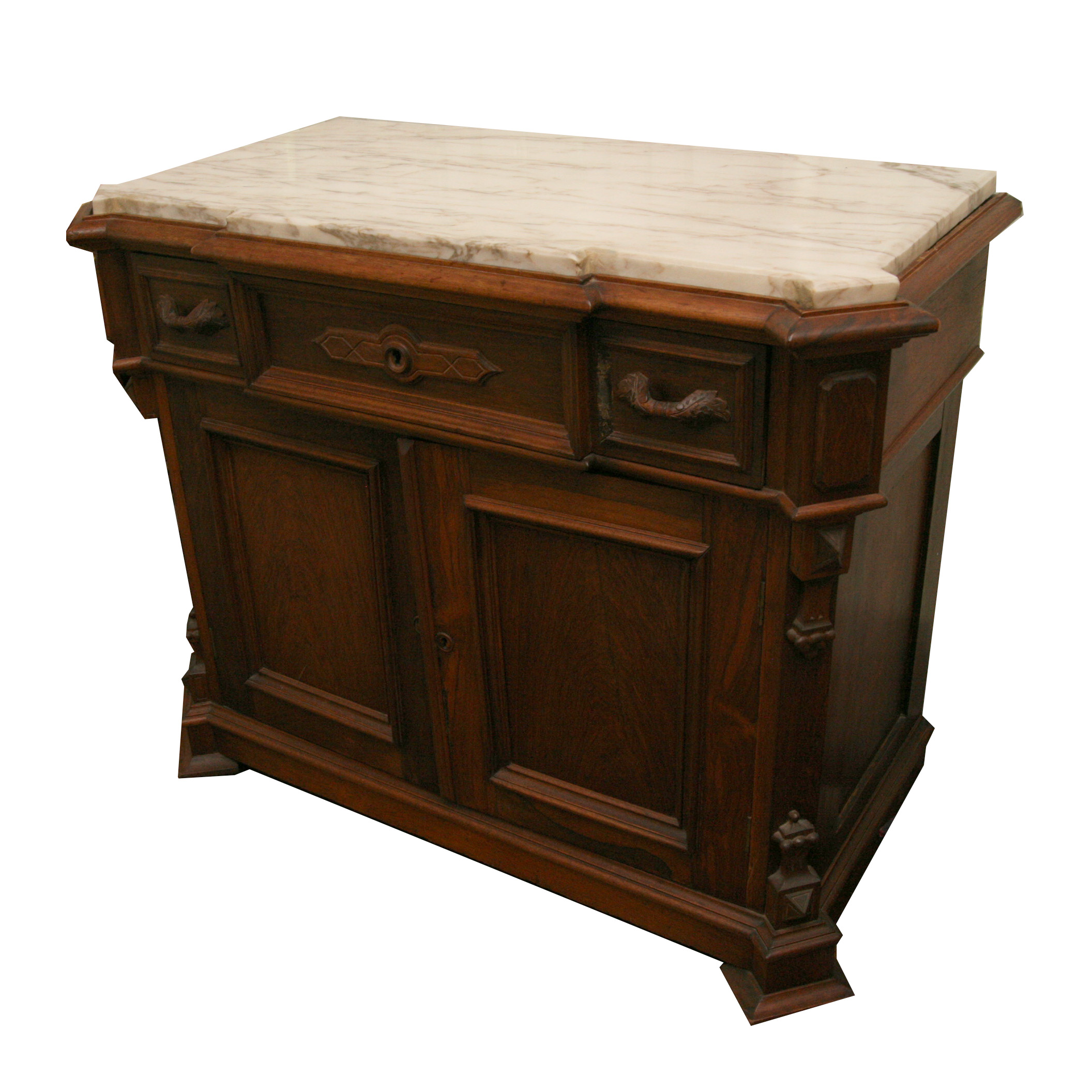 Eastlake Style Stone Top Sideboard