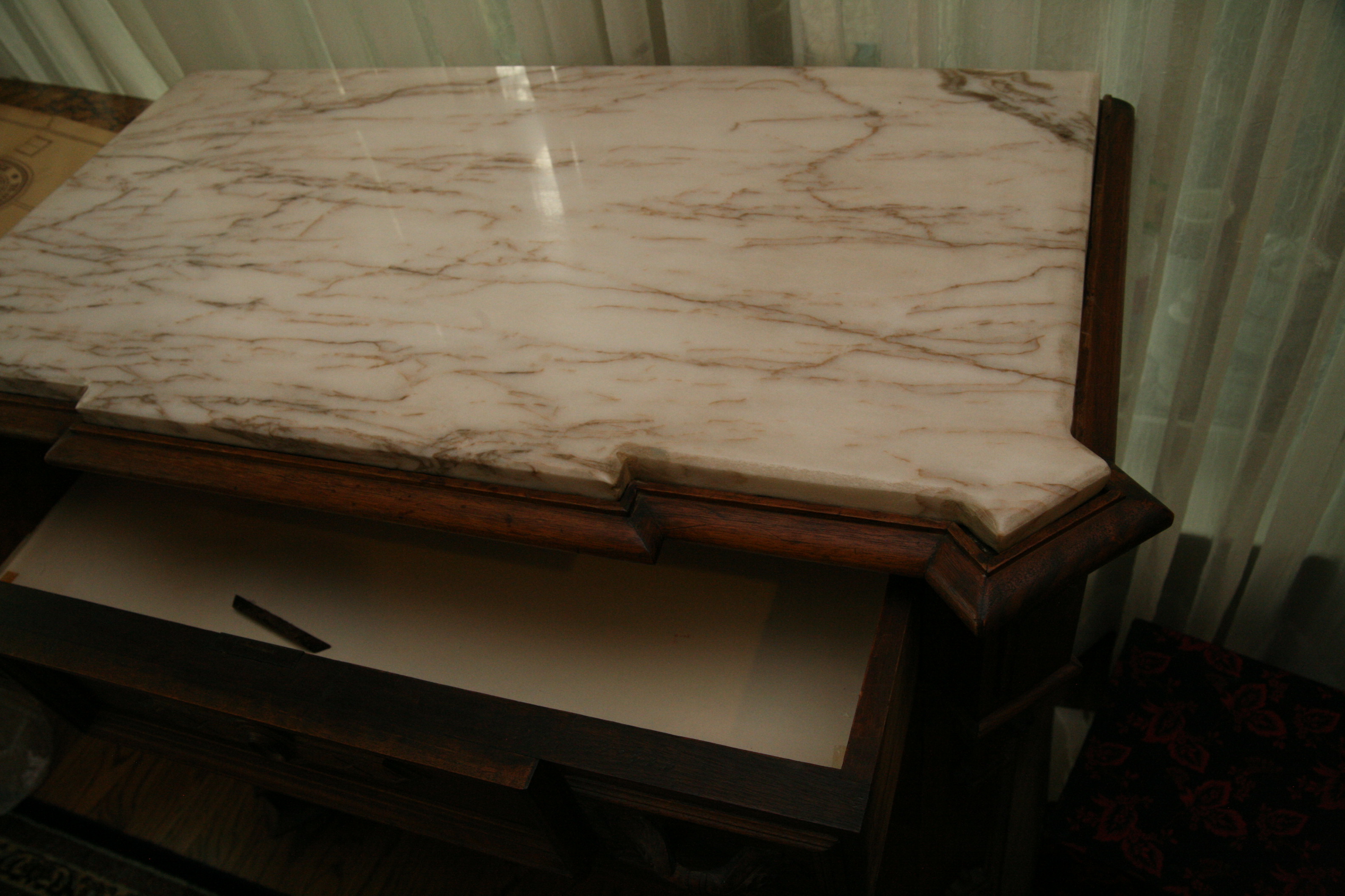 Eastlake Style Stone Top Sideboard