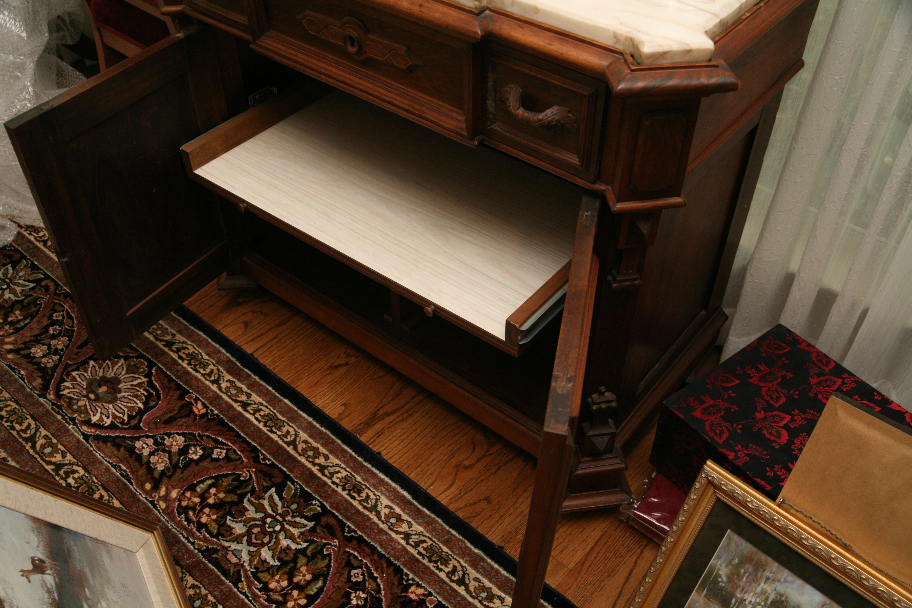 Eastlake Style Stone Top Sideboard