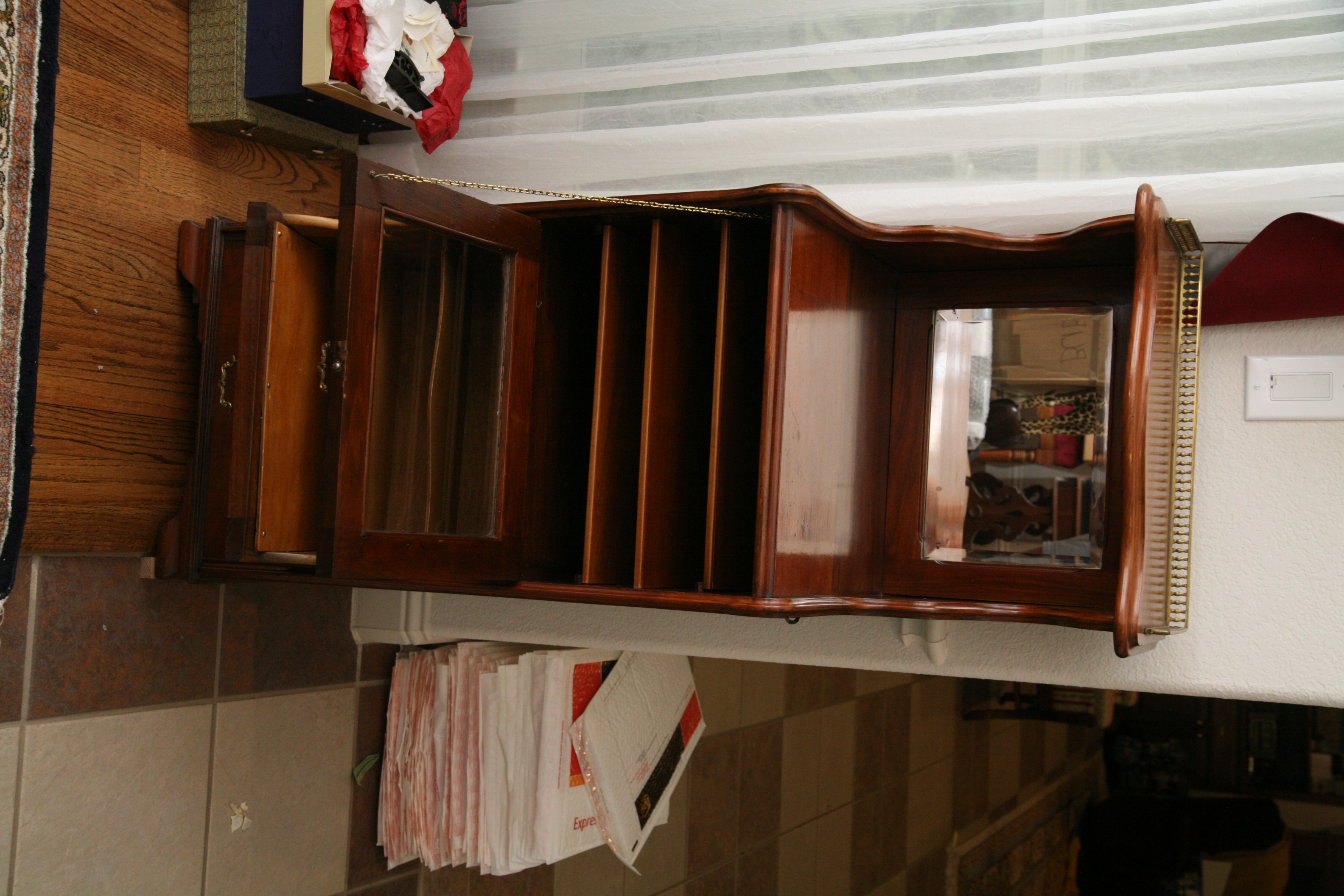Sheet Music Cabinet with Mirrored Top
