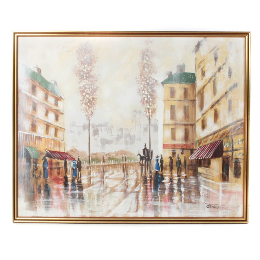 Ferramie Oil on Canvas Street Scene Painting